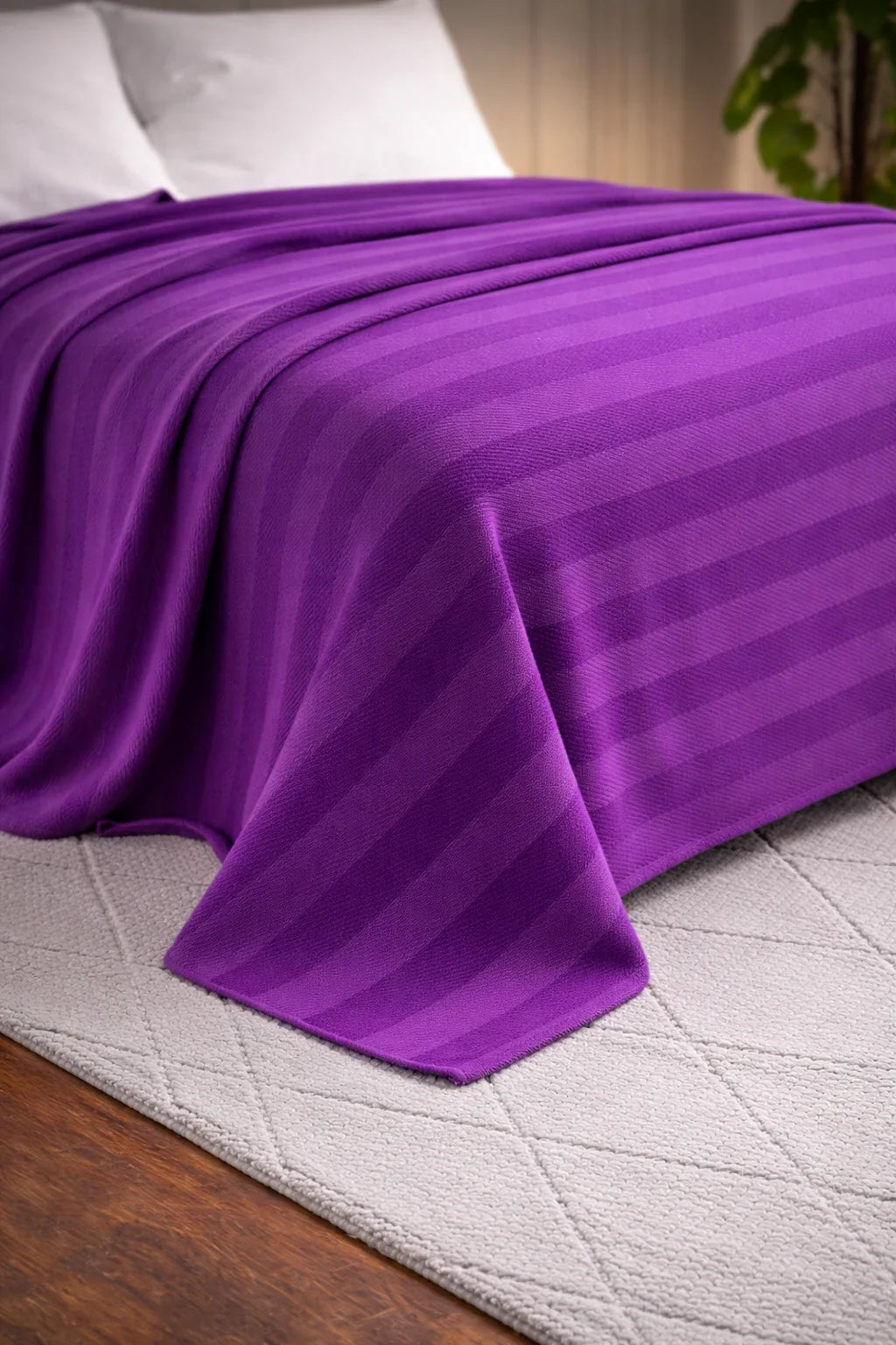Textured Chevron Woven Cotton Blanket – Cozy All-Season Throw in Rich Brown