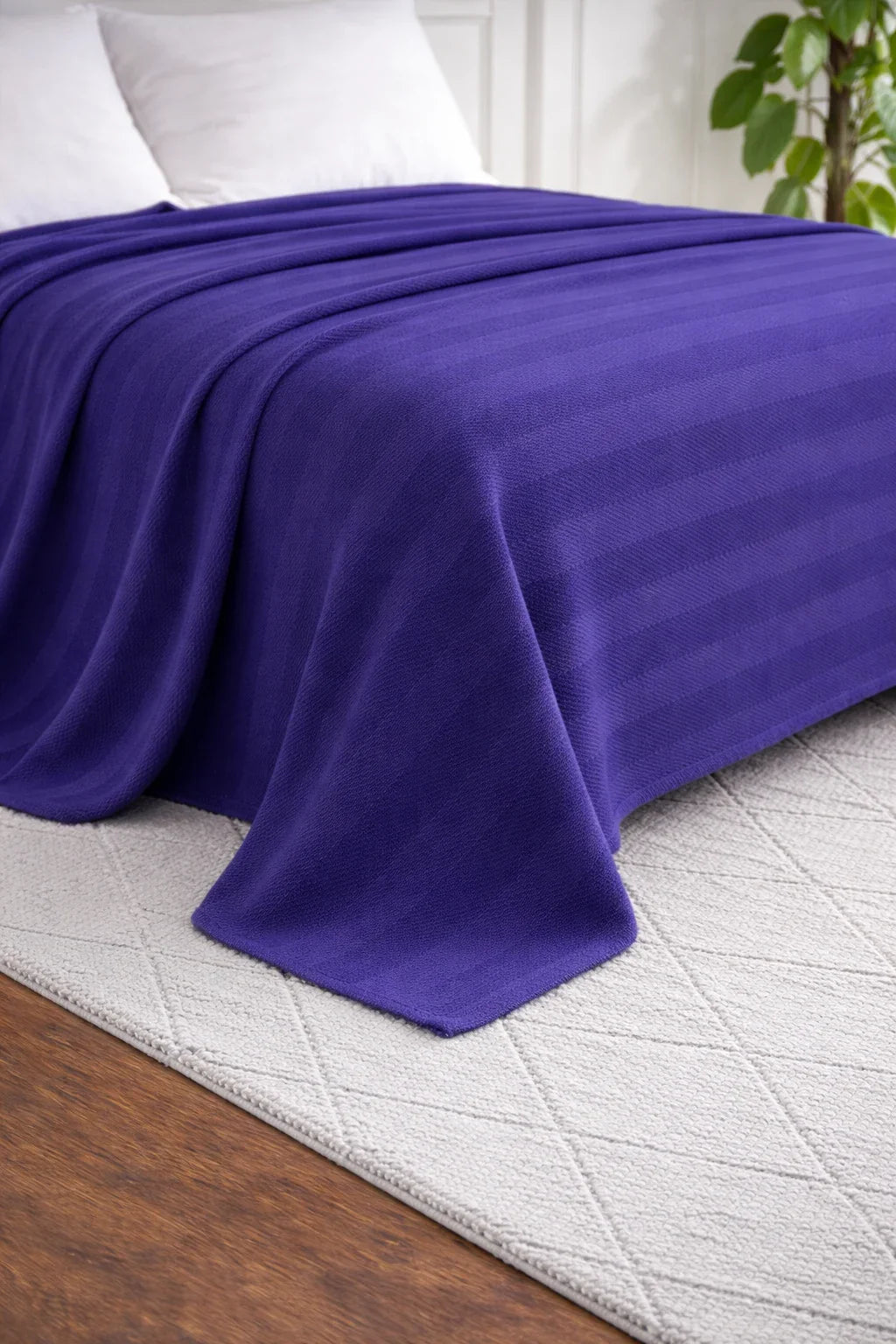 Textured Chevron Woven Cotton Blanket – Cozy All-Season Throw in Rich Brown