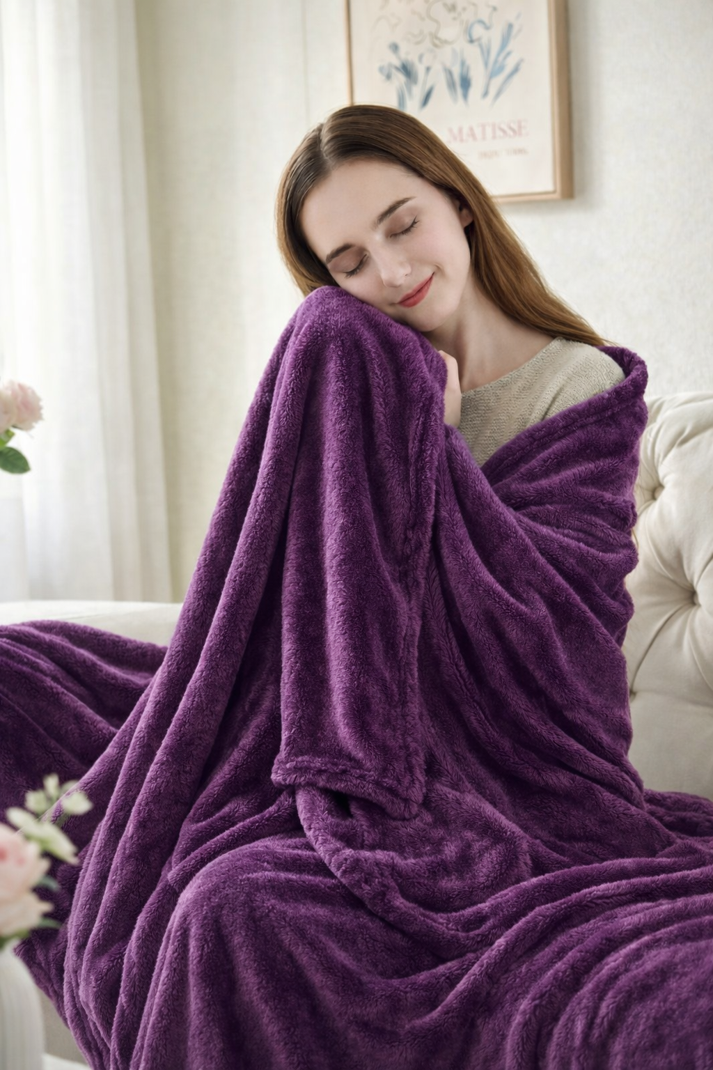 Soft and Cozy Purple Fleece Throw Blanket for Ultimate Comfort