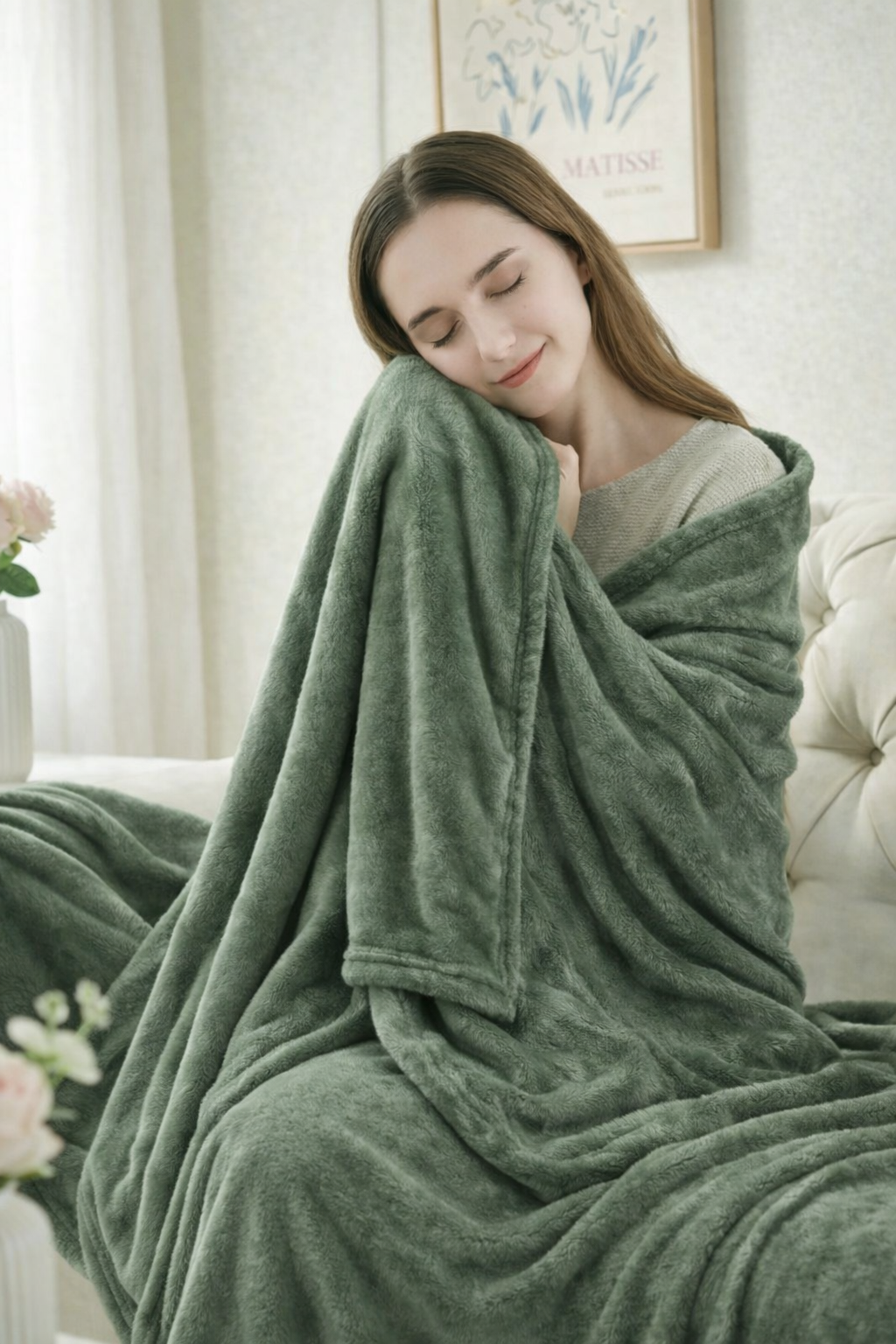 Soft and Cozy Green Fleece Throw Blanket for Ultimate Comfort