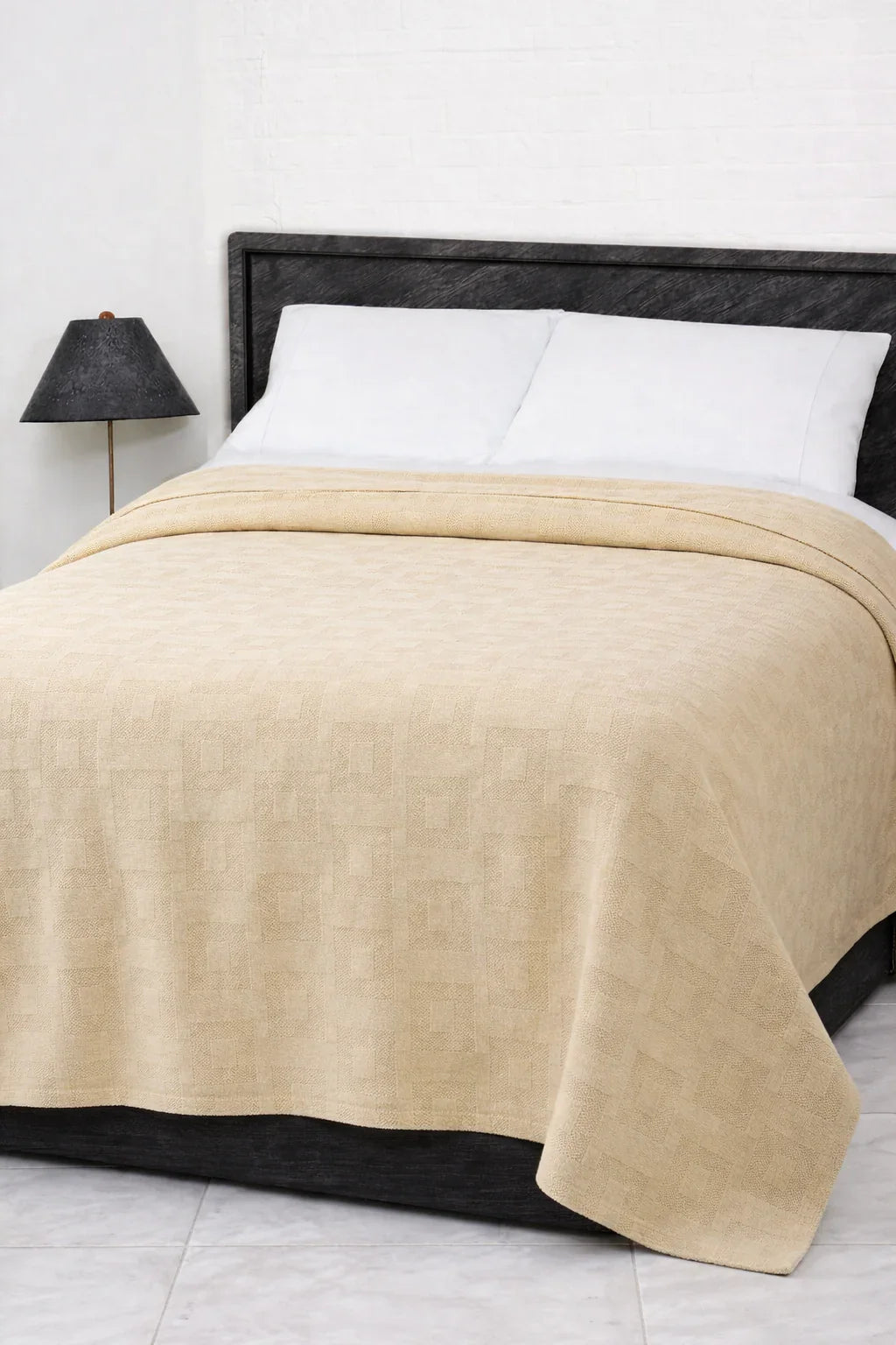 Cozy Beige Geometric Thermal Blanket 72x90 Inches | 300 GSM