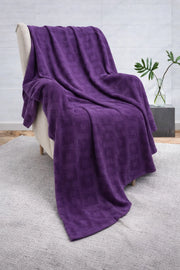 Elegant Purple Geometric Thermal Blanket 72x90 Inches | 300 GSM