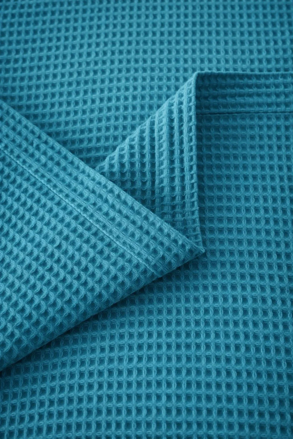 Teal Waffle Blanket Close Weave | Soft, Breathable, Organic Comfort