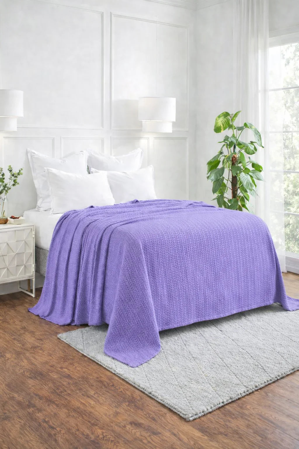 Zig-Zag Chevron All-Season Cotton Bedding Blanket