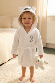 ICE BEAR Kids Bathrobe – White bear (Ages 2 - 4 - 6)