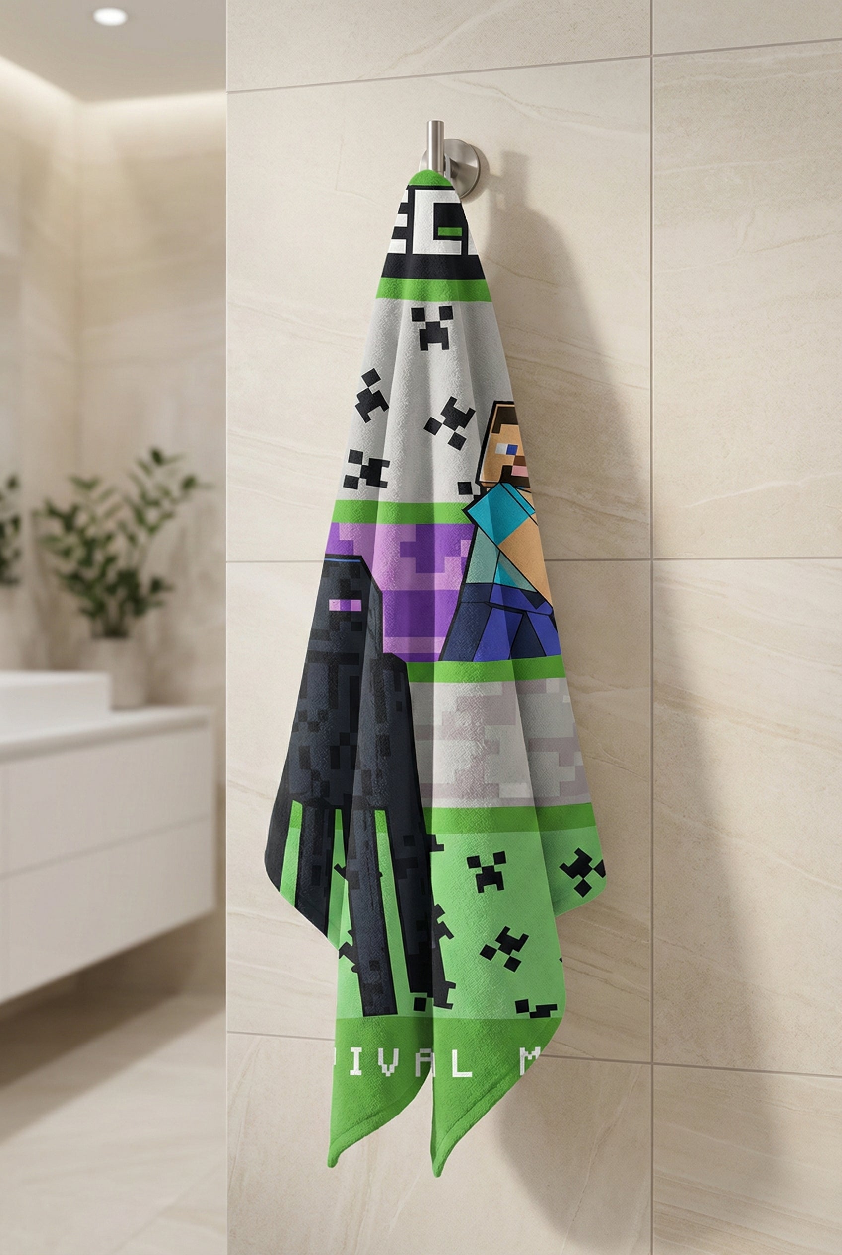 Premium Mine Craft Printed Towels – 100% Micro Cotton for Kids