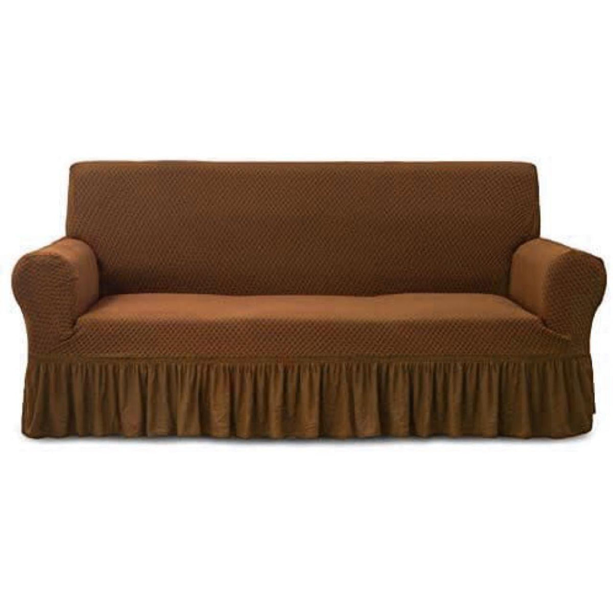 Frill Style Micro Mesh Sofa Cover (Copper Color)