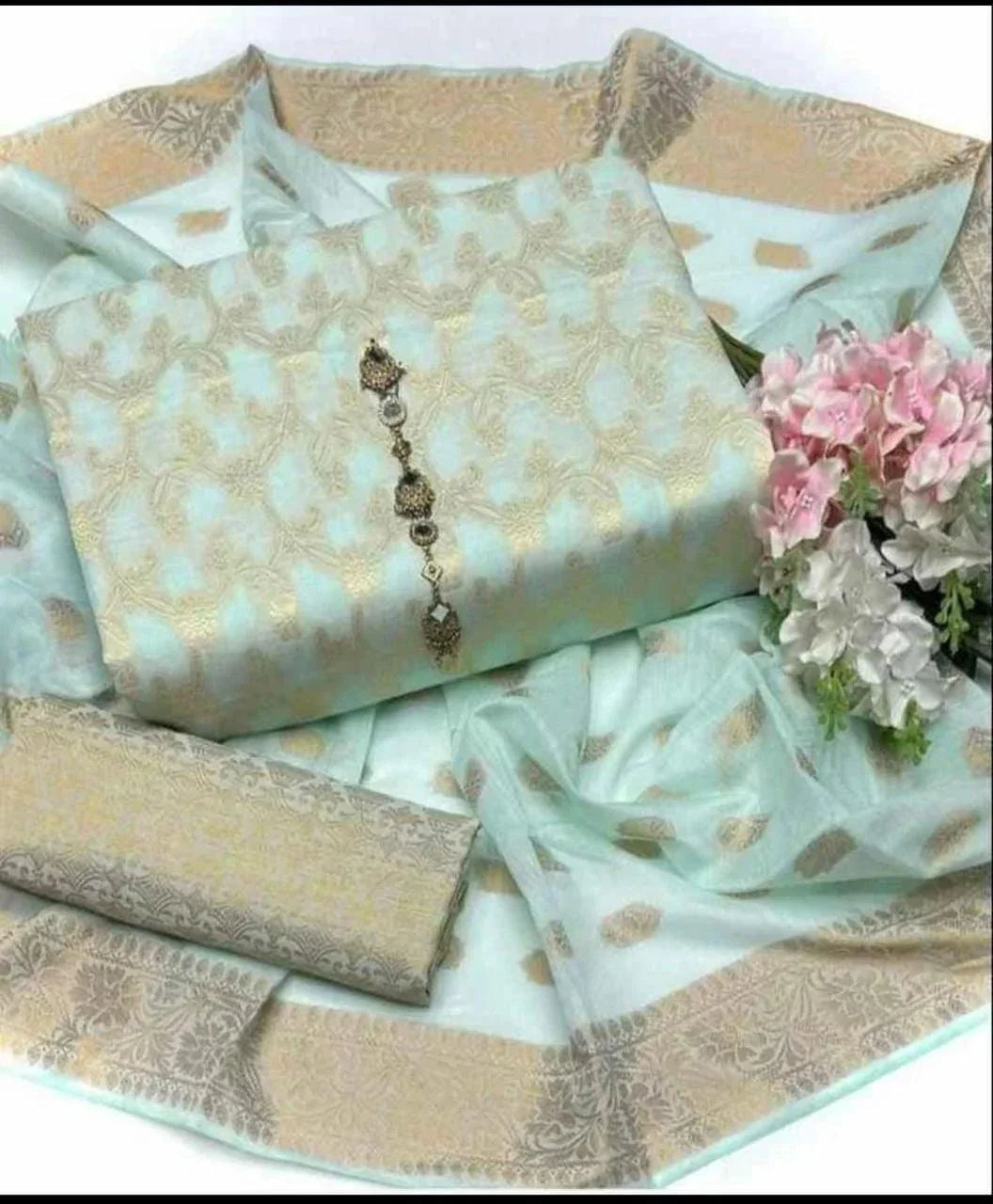 Special Eid Collection: Restocked with New Light Colors - Unstitched Cotton Jacquard 3-Piece Set