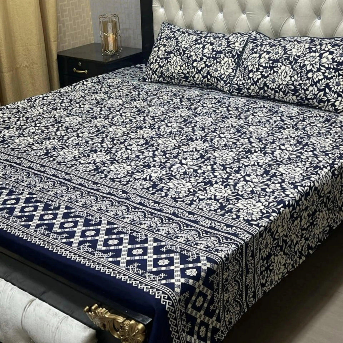 3D CRYSTAL COTTON BEDSHEET