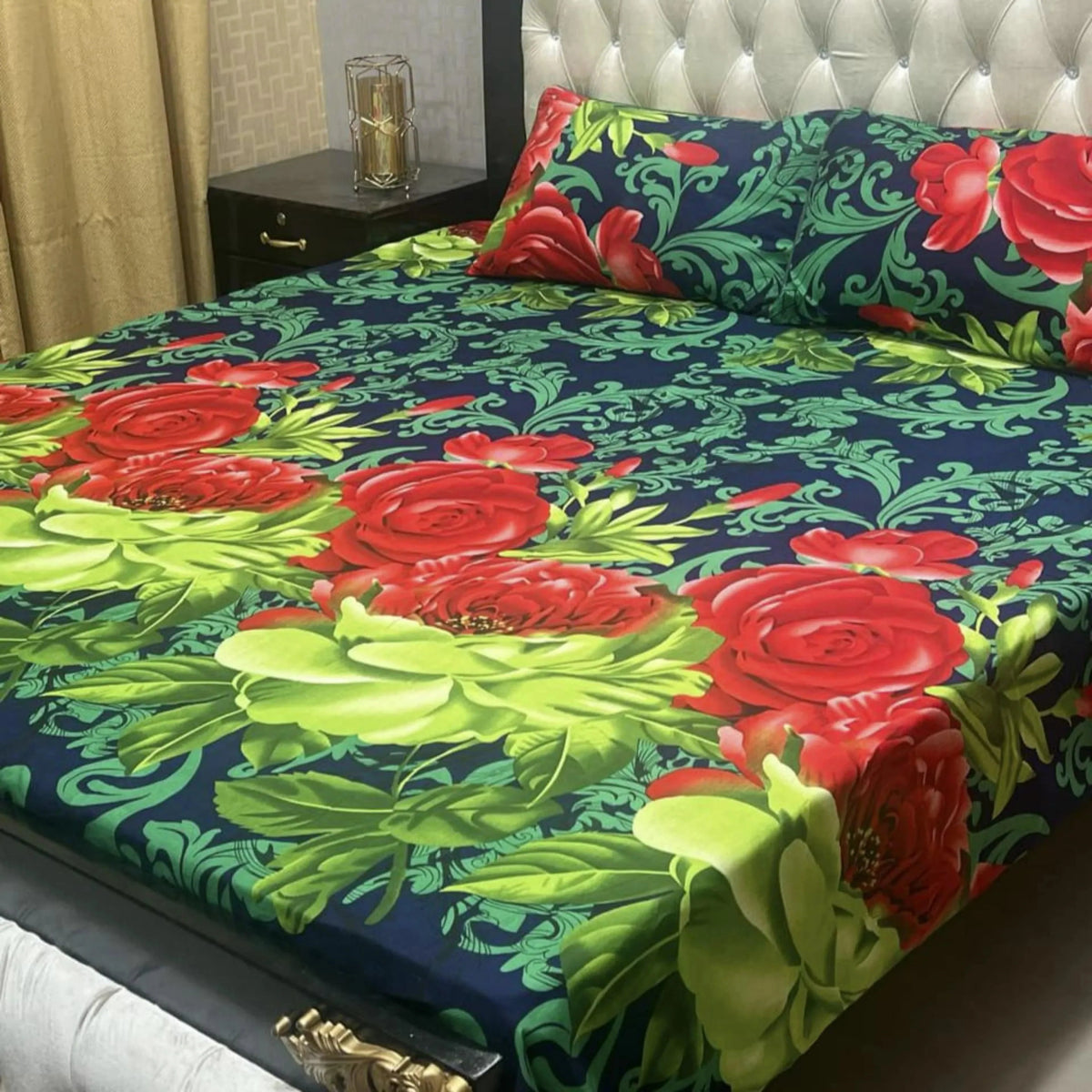 3D CRYSTAL COTTON BEDSHEET