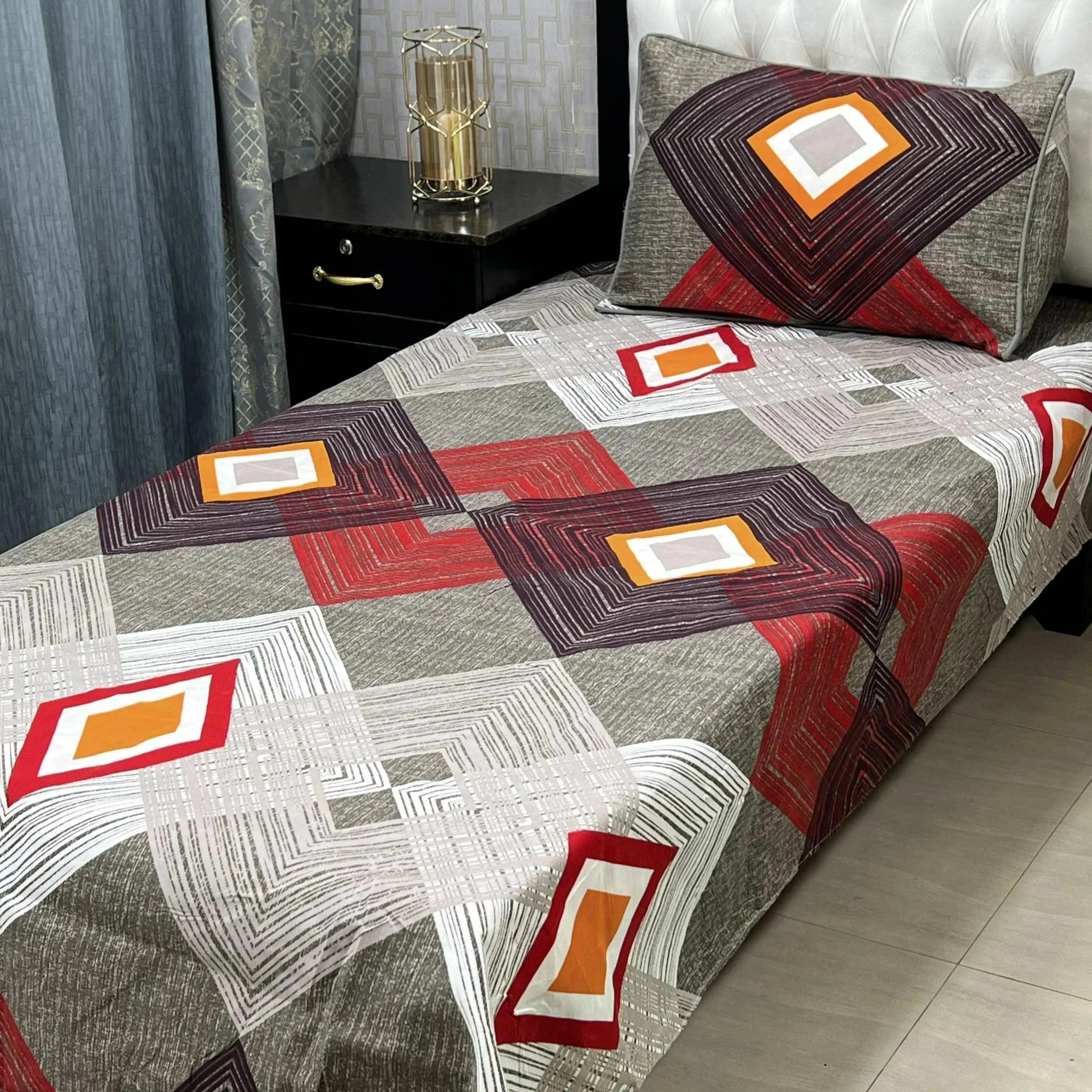 Luxurious Bedding Collection Vol 24 | Pure Soft 3D Crystal Cotton | 2 Single Size Bedsheets (90x60 Inches)