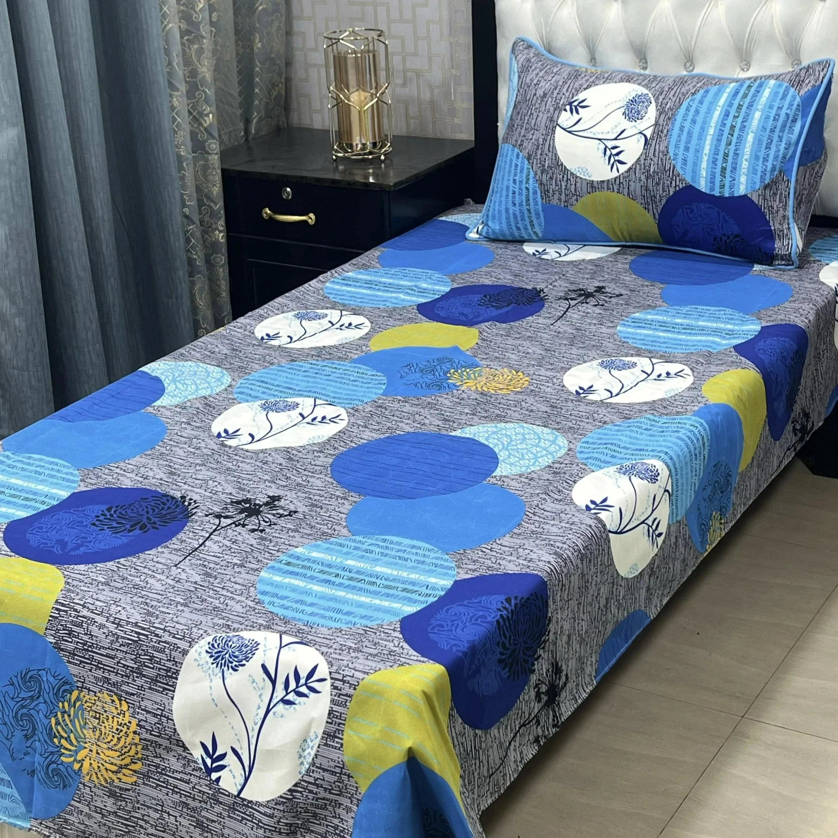 Luxurious Bedding Collection Vol 24 | Pure Soft 3D Crystal Cotton | 2 Single Size Bedsheets (90x60 Inches)