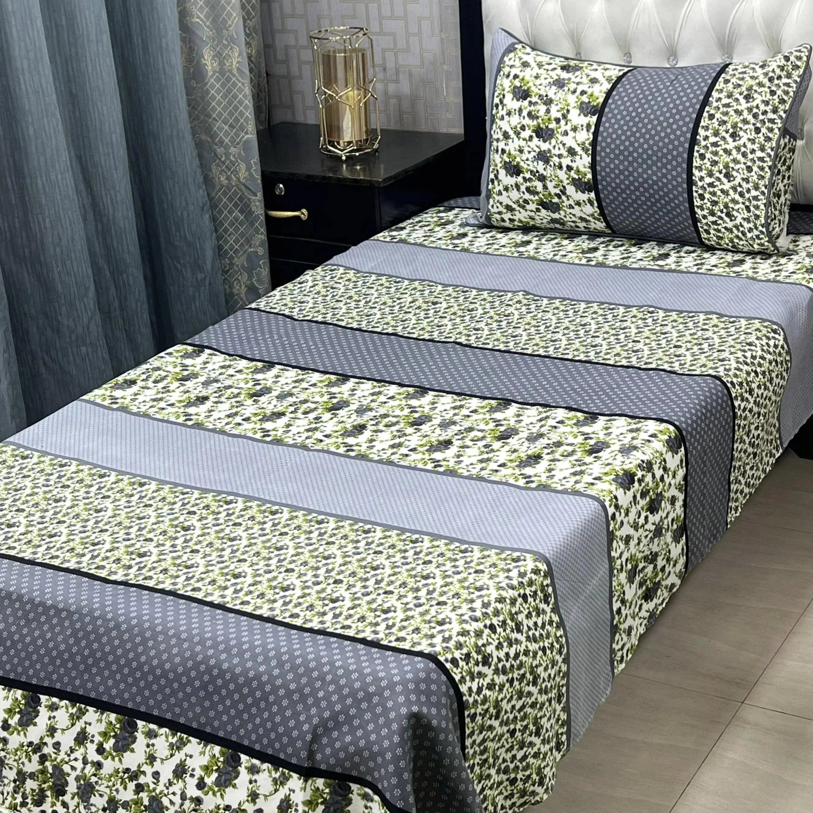 Luxurious Bedding Collection Vol 24 | Pure Soft 3D Crystal Cotton | 2 Single Size Bedsheets (90x60 Inches)
