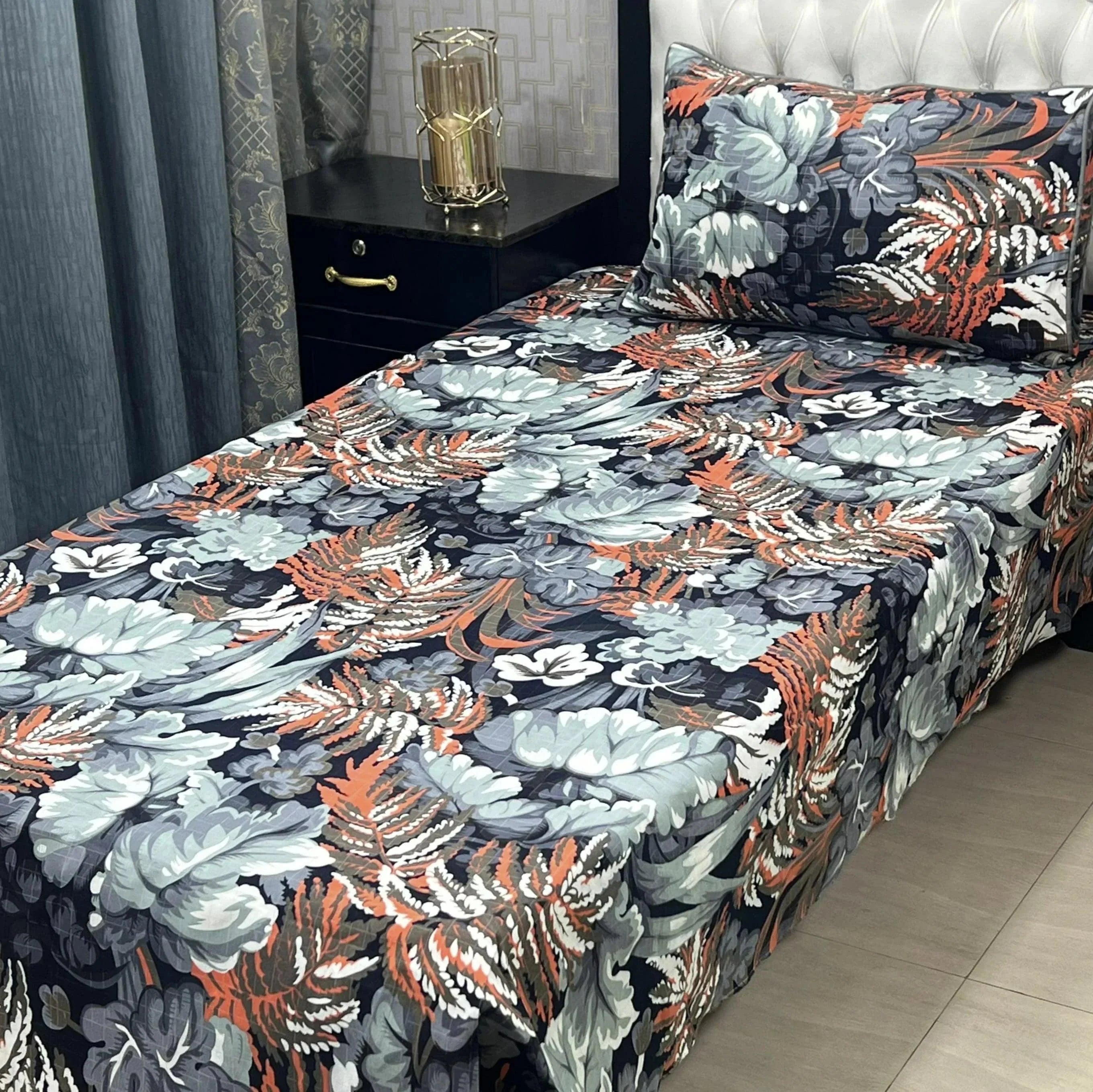 Luxurious Bedding Collection Vol 24 | Pure Soft 3D Crystal Cotton | 2 Single Size Bedsheets (90x60 Inches)