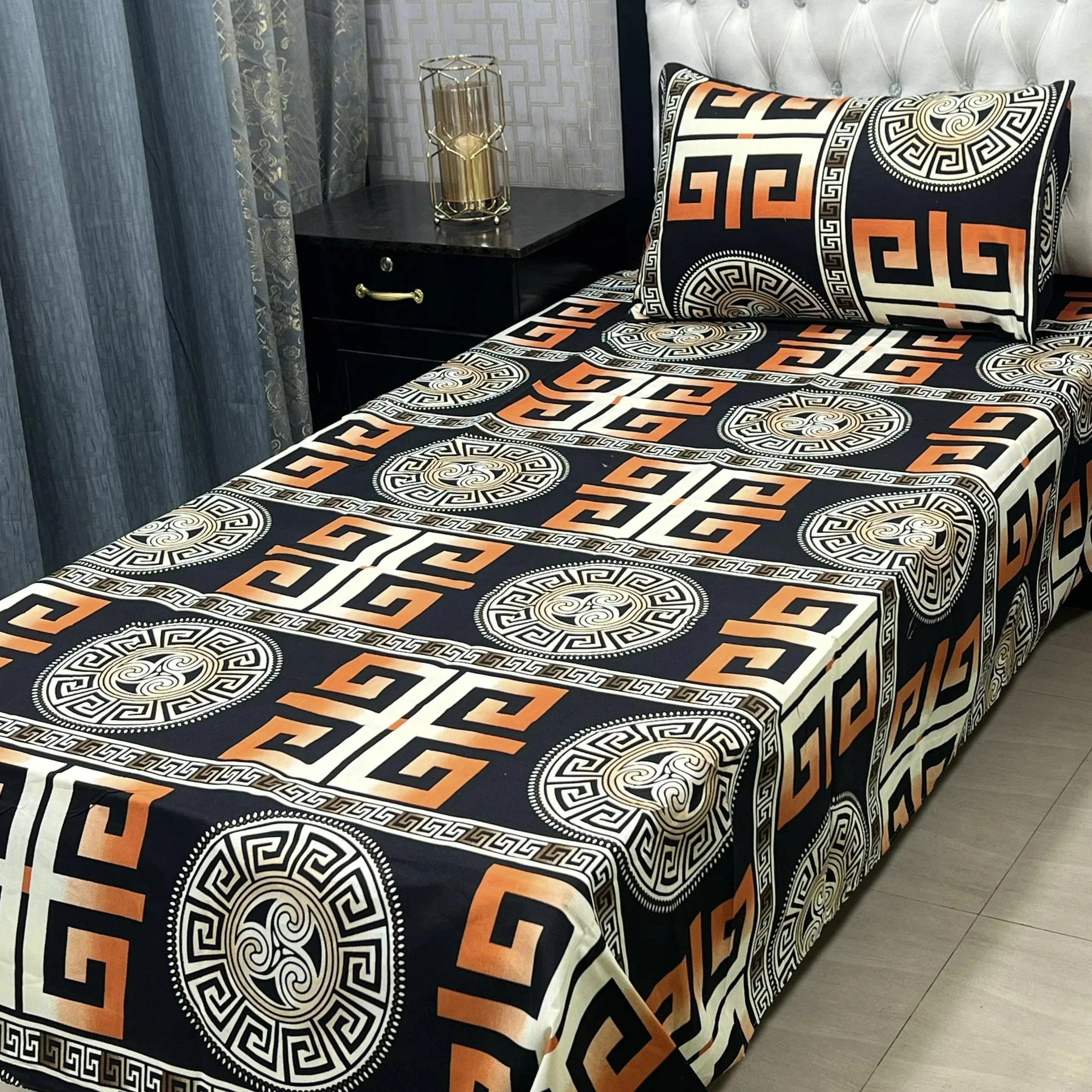 Luxurious Bedding Collection Vol 24 | Pure Soft 3D Crystal Cotton | 2 Single Size Bedsheets (90x60 Inches)