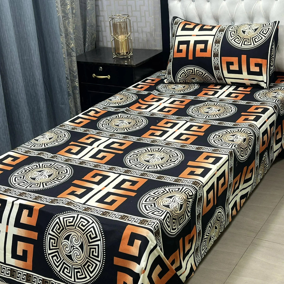 Luxurious Bedding Collection Vol 24 | Pure Soft 3D Crystal Cotton | 2 Single Size Bedsheets (90x60 Inches)