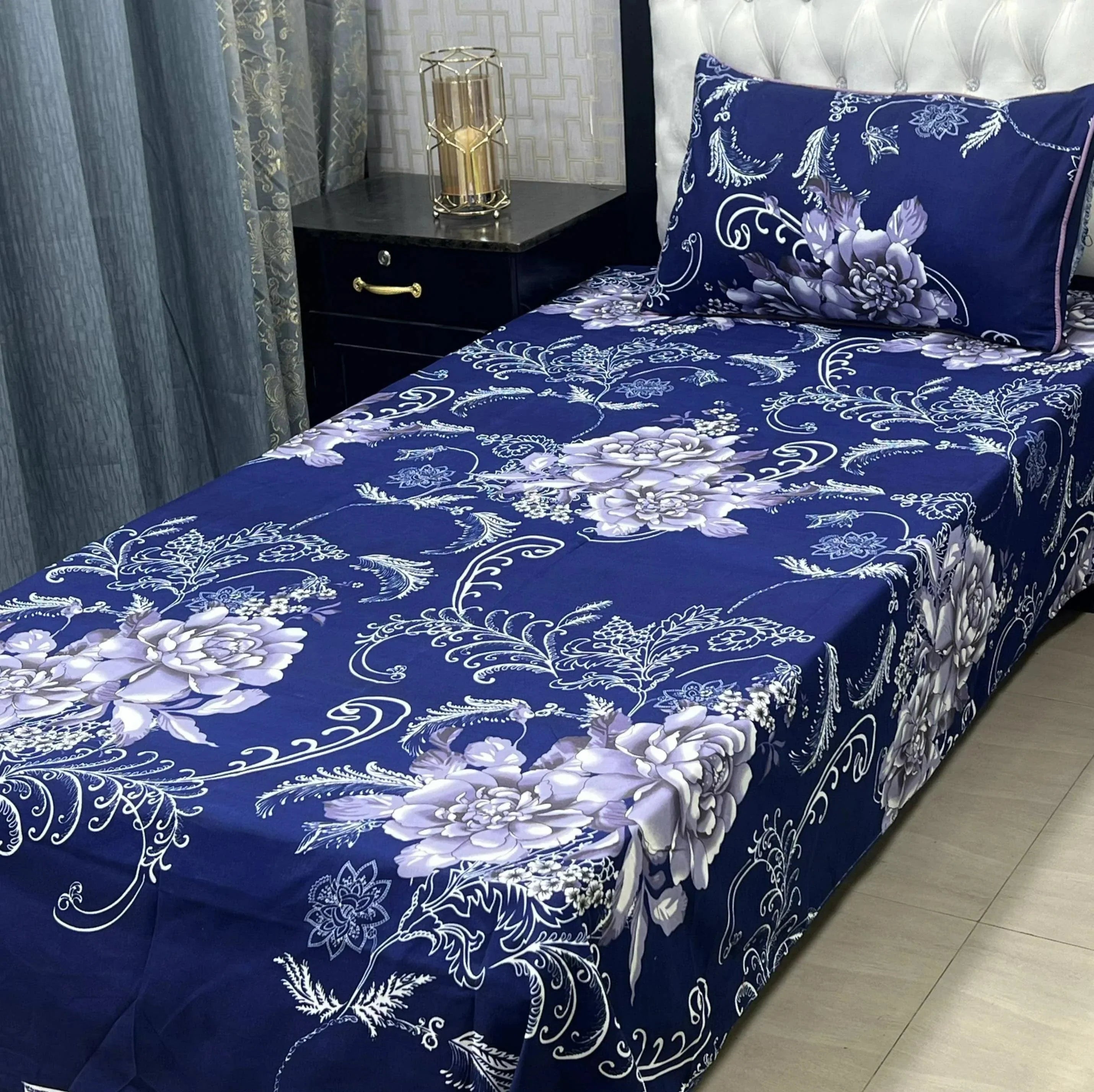 Luxurious Bedding Collection Vol 24 | Pure Soft 3D Crystal Cotton | 2 Single Size Bedsheets (90x60 Inches)