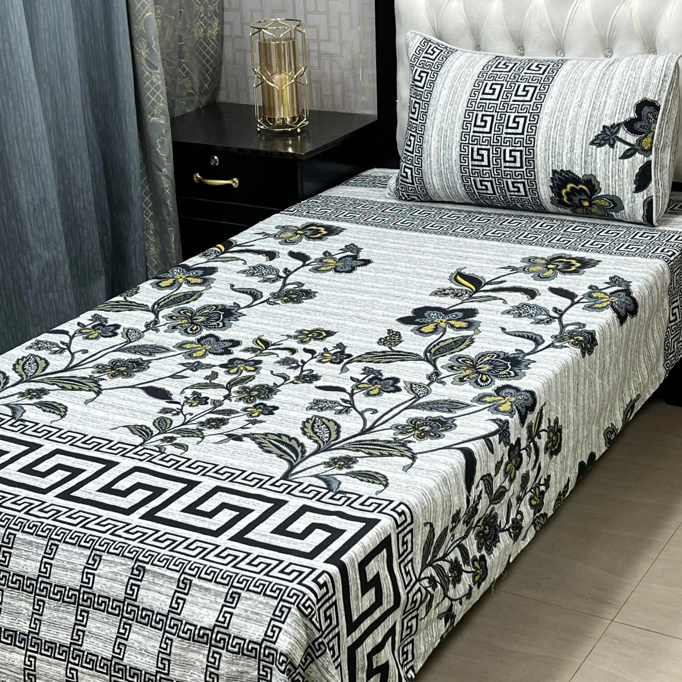 Luxurious Bedding Collection Vol 24 | Pure Soft 3D Crystal Cotton | 2 Single Size Bedsheets (90x60 Inches)