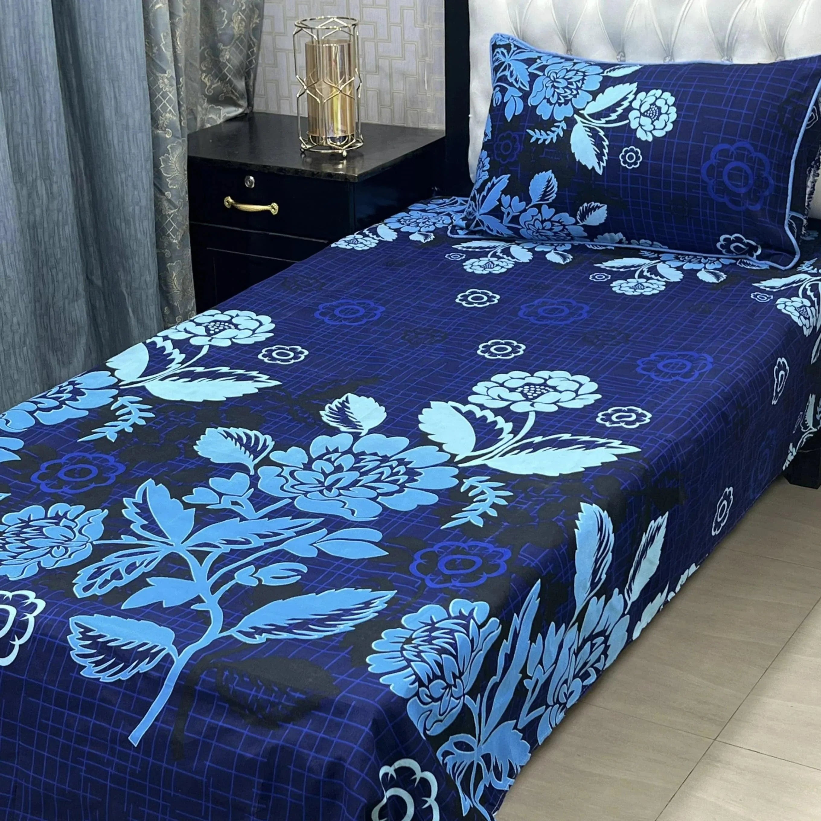 Luxurious Bedding Collection Vol 24 | Pure Soft 3D Crystal Cotton | 2 Single Size Bedsheets (90x60 Inches)