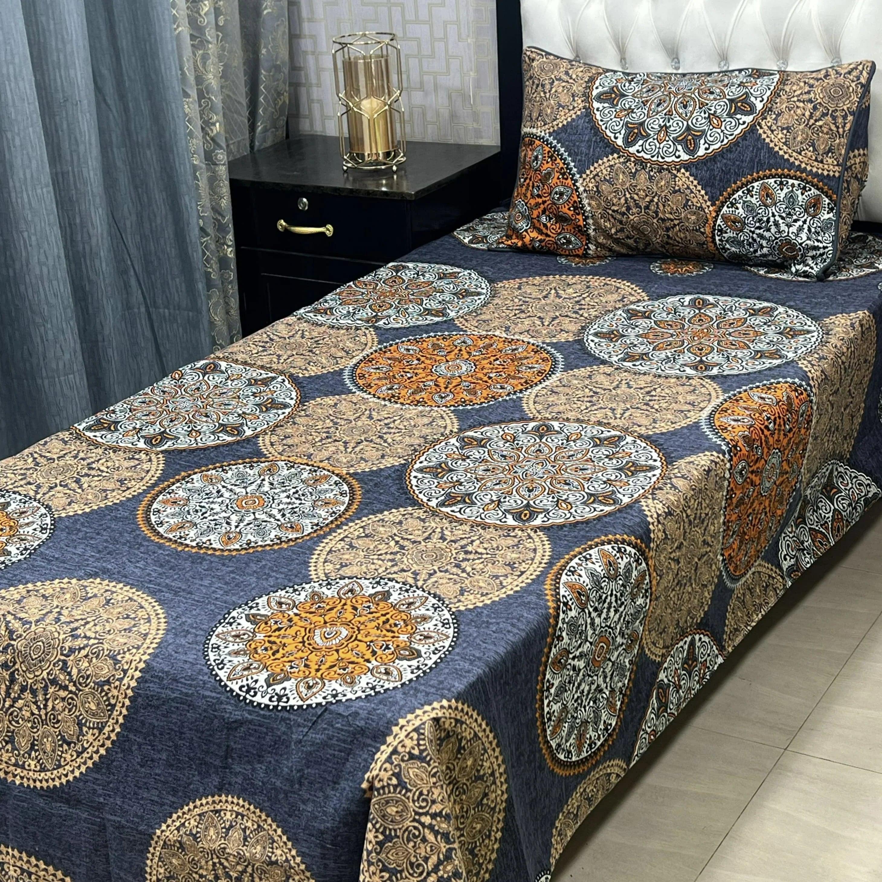 Luxurious Bedding Collection Vol 24 | Pure Soft 3D Crystal Cotton | 2 Single Size Bedsheets (90x60 Inches)