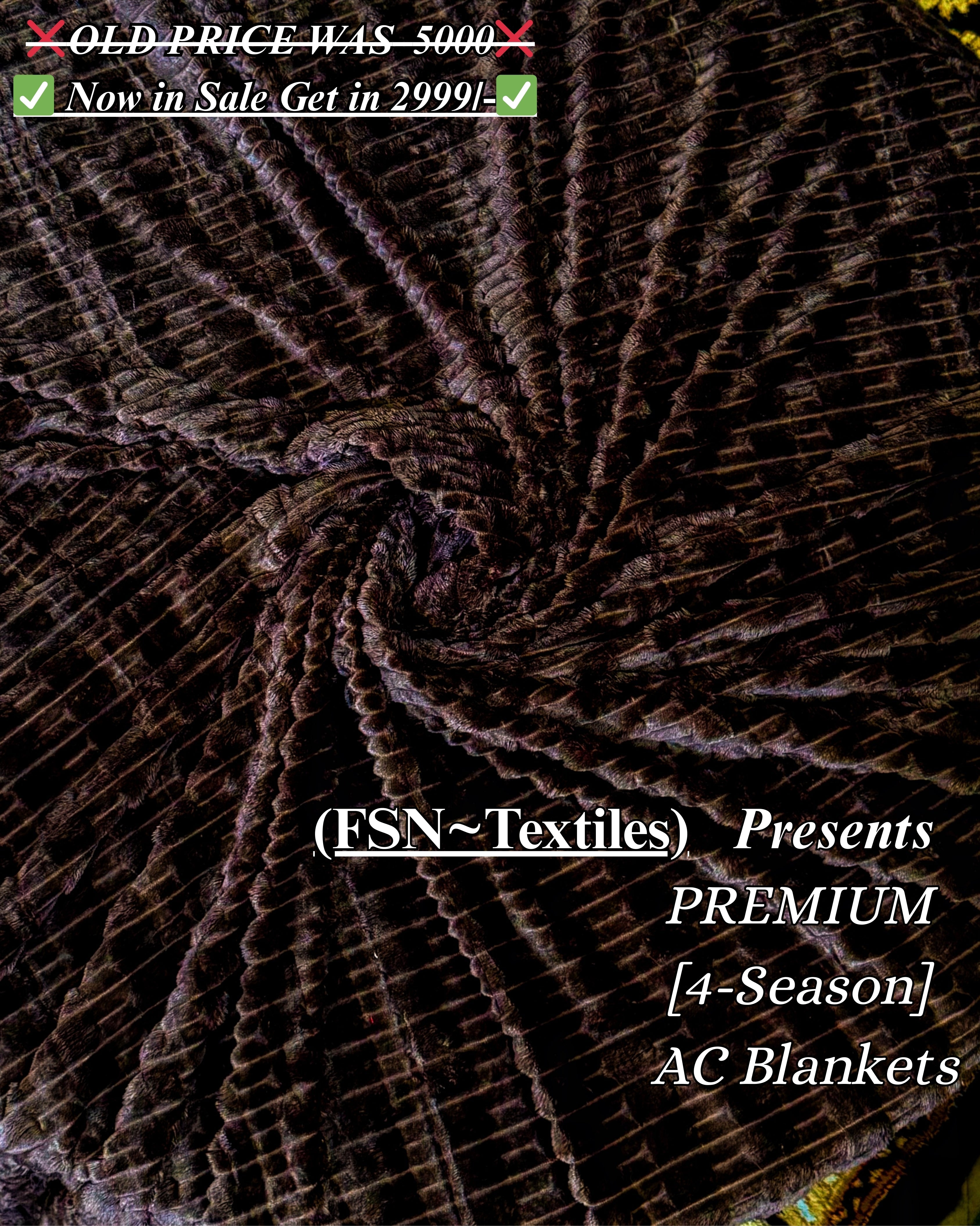 Luxurious Brown Embossed Blanket | Coral AC Fleece