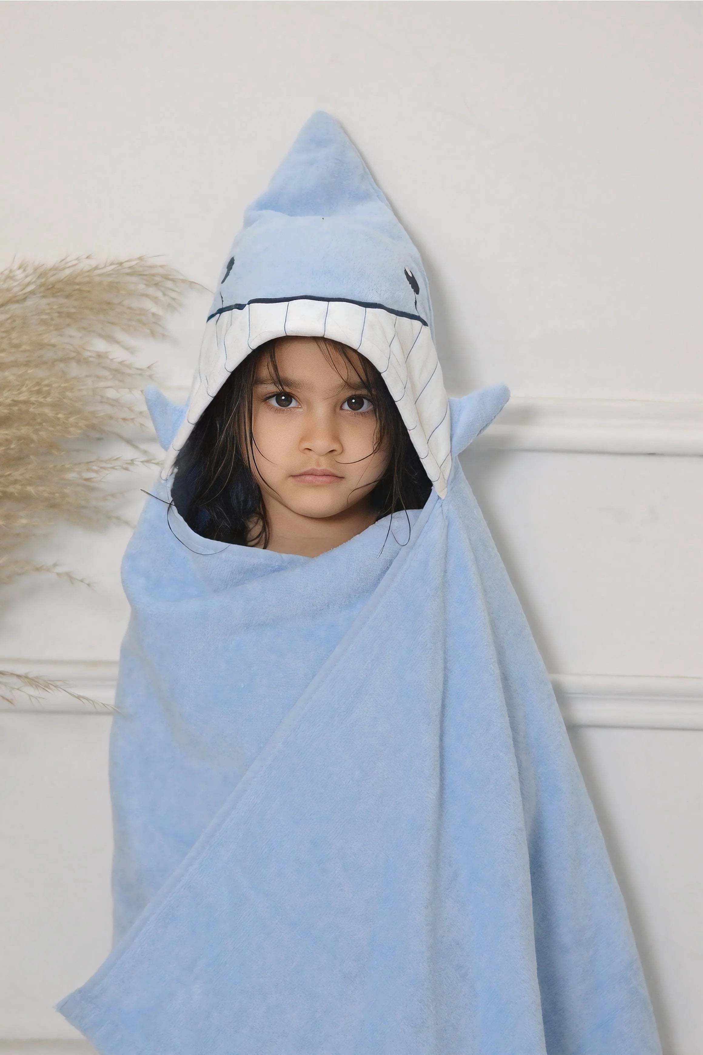 Kids Hooded Towel Blue Fish Hooded Towel