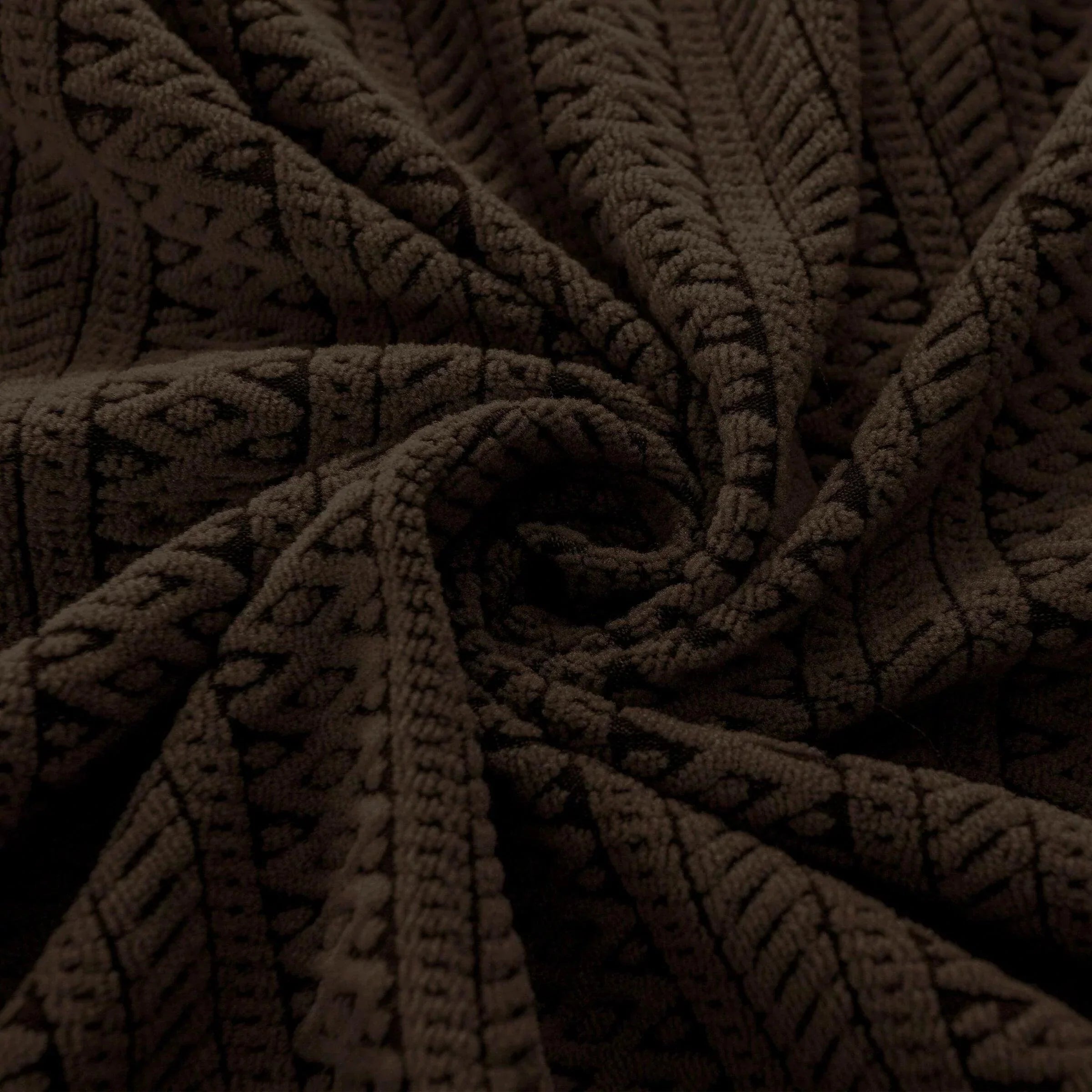 Frill Style Bubble Stuff Sofa Cover (Brown Color)