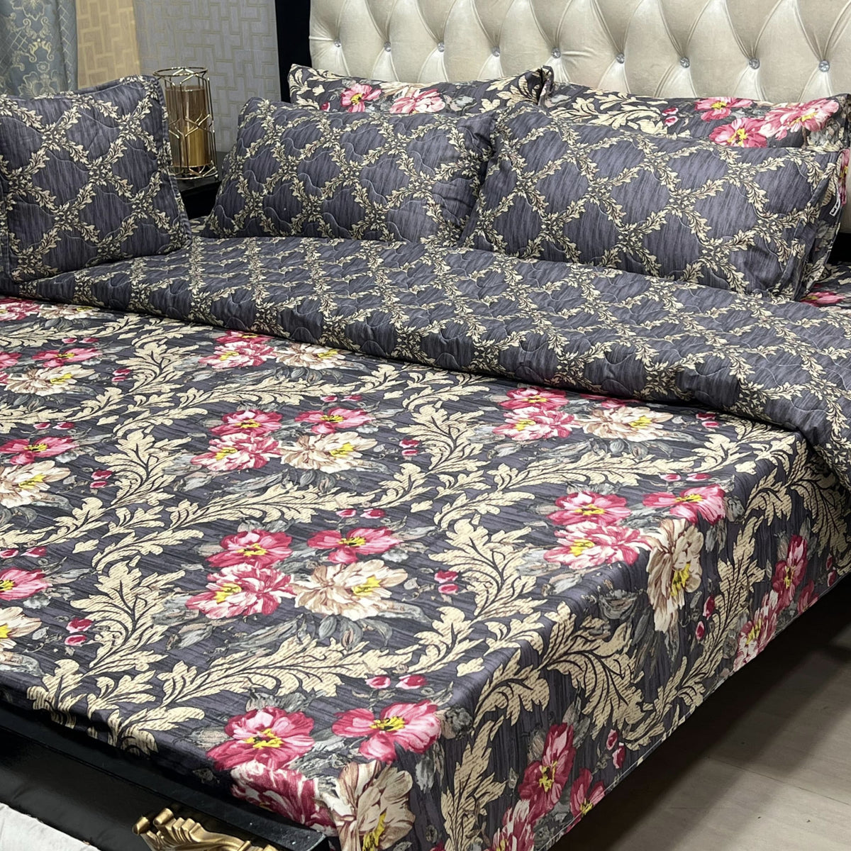 New Arrival 7PC Salonika Cotton Comforter Set by Fanza – King Size - Summer Special - Premium Quality & Multi-Color Prints