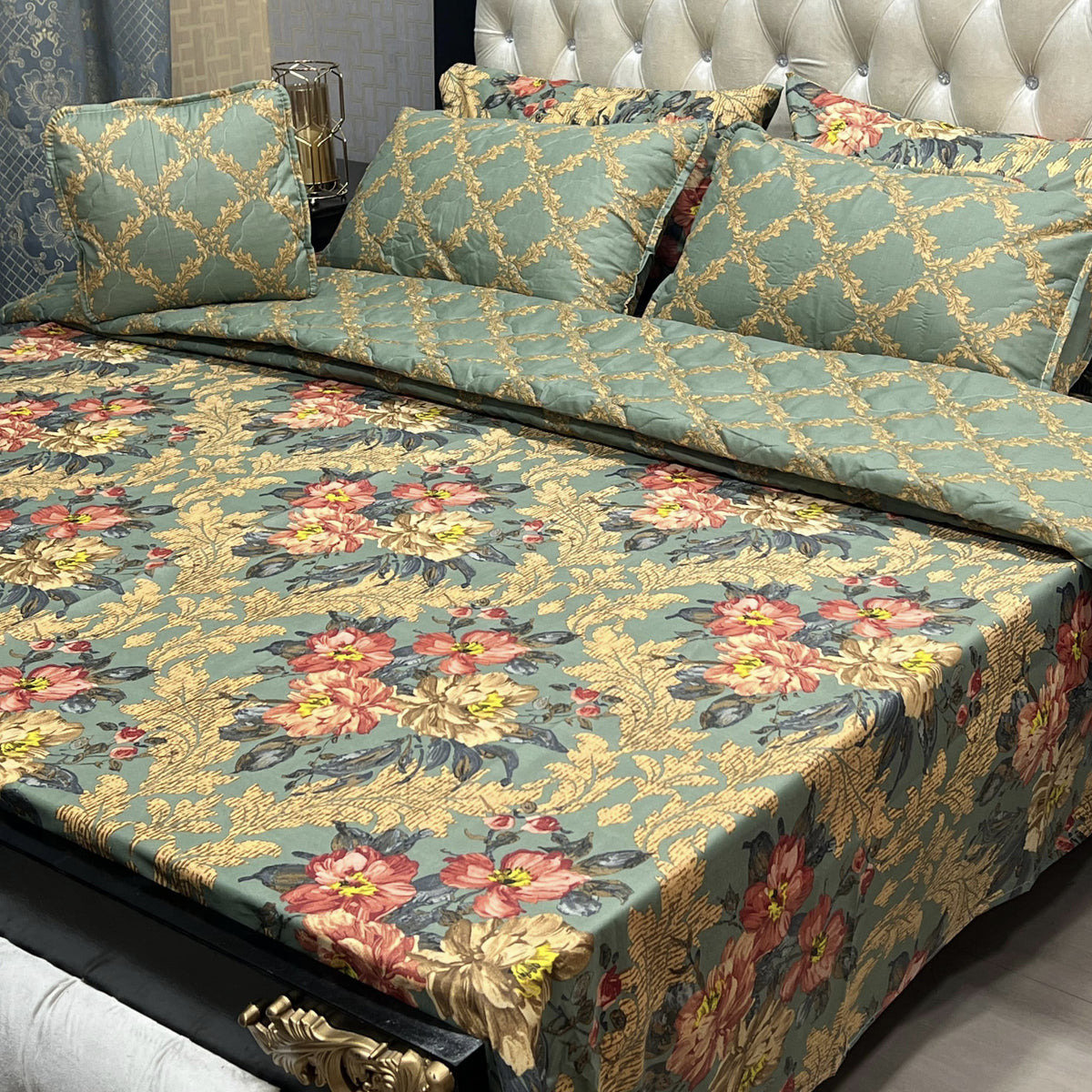 New Arrival 7PC Salonika Cotton Comforter Set by Fanza – King Size - Summer Special - Premium Quality & Multi-Color Prints