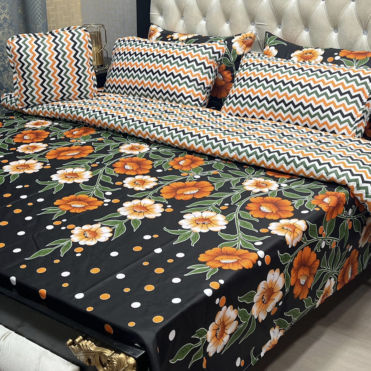 New Arrival 7PC Salonika Cotton Comforter Set by Fanza – King Size - Summer Special - Premium Quality & Multi-Color Prints