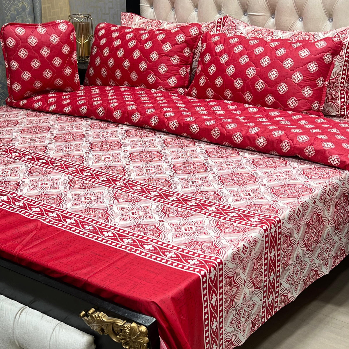 New Arrival 7PC Salonika Cotton Comforter Set by Fanza – King Size - Summer Special - Premium Quality & Multi-Color Prints