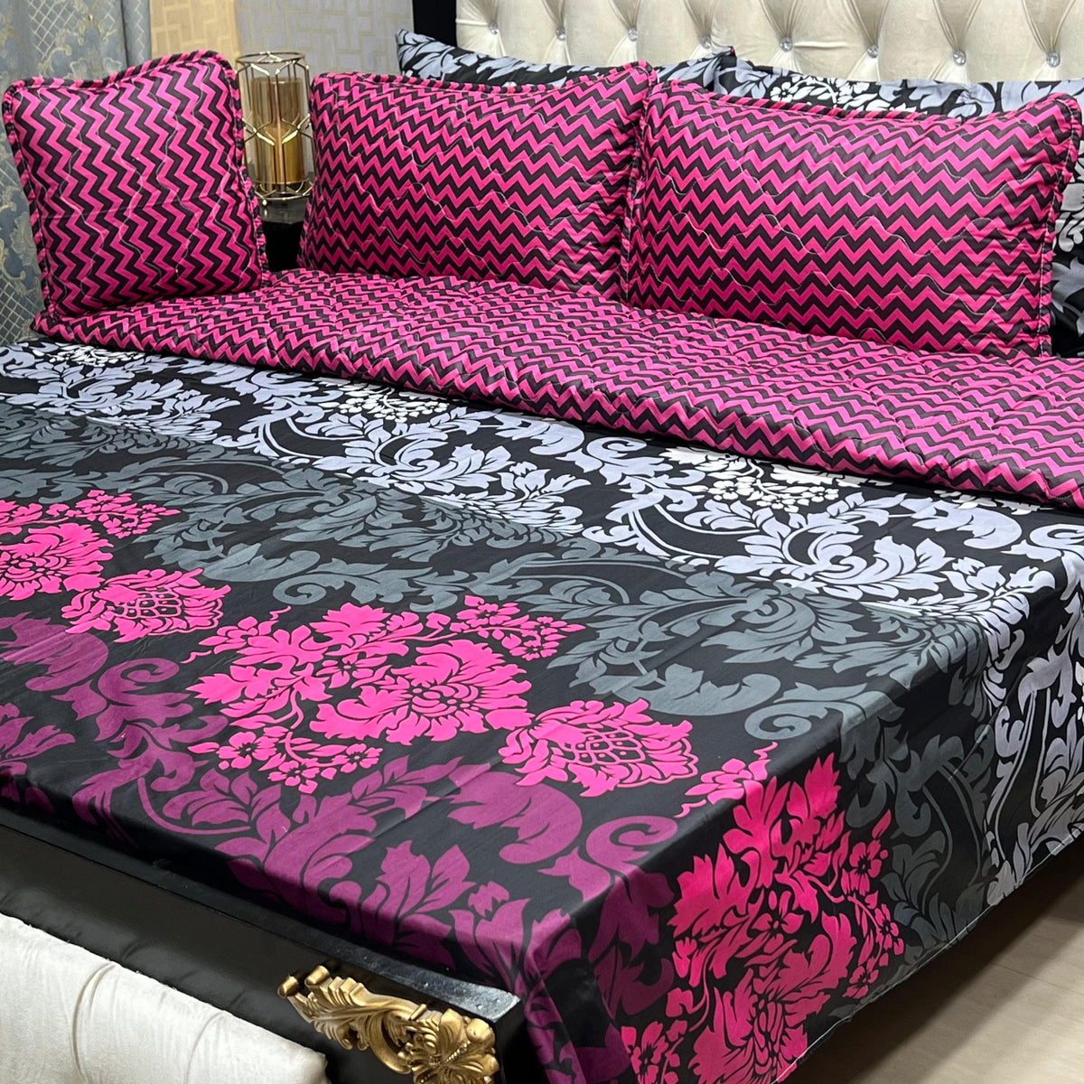 New Arrival 7PC Salonika Cotton Comforter Set by Fanza – King Size - Summer Special - Premium Quality & Multi-Color Prints