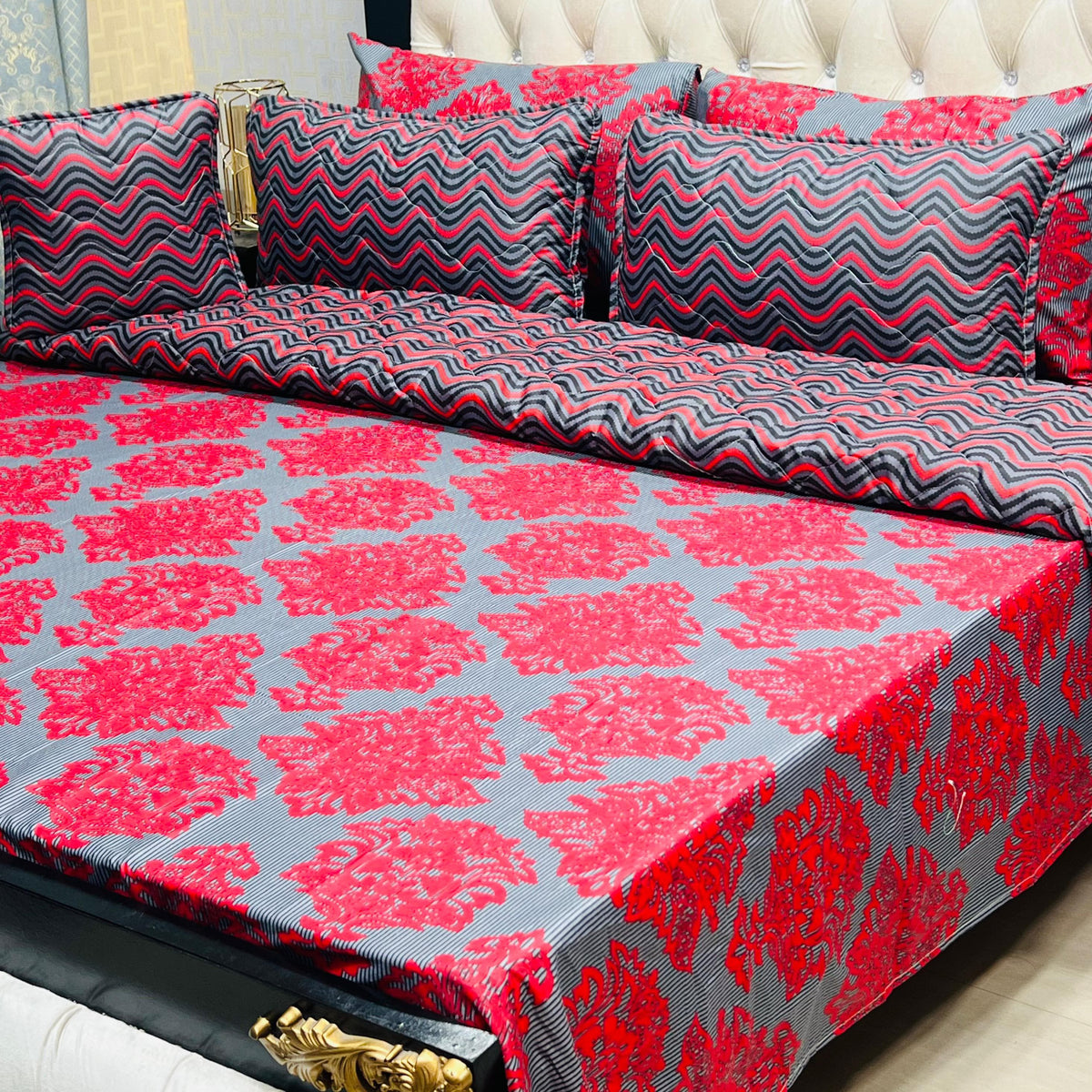 New Arrival 7PC Salonika Cotton Comforter Set by Fanza – King Size - Summer Special - Premium Quality & Multi-Color Prints