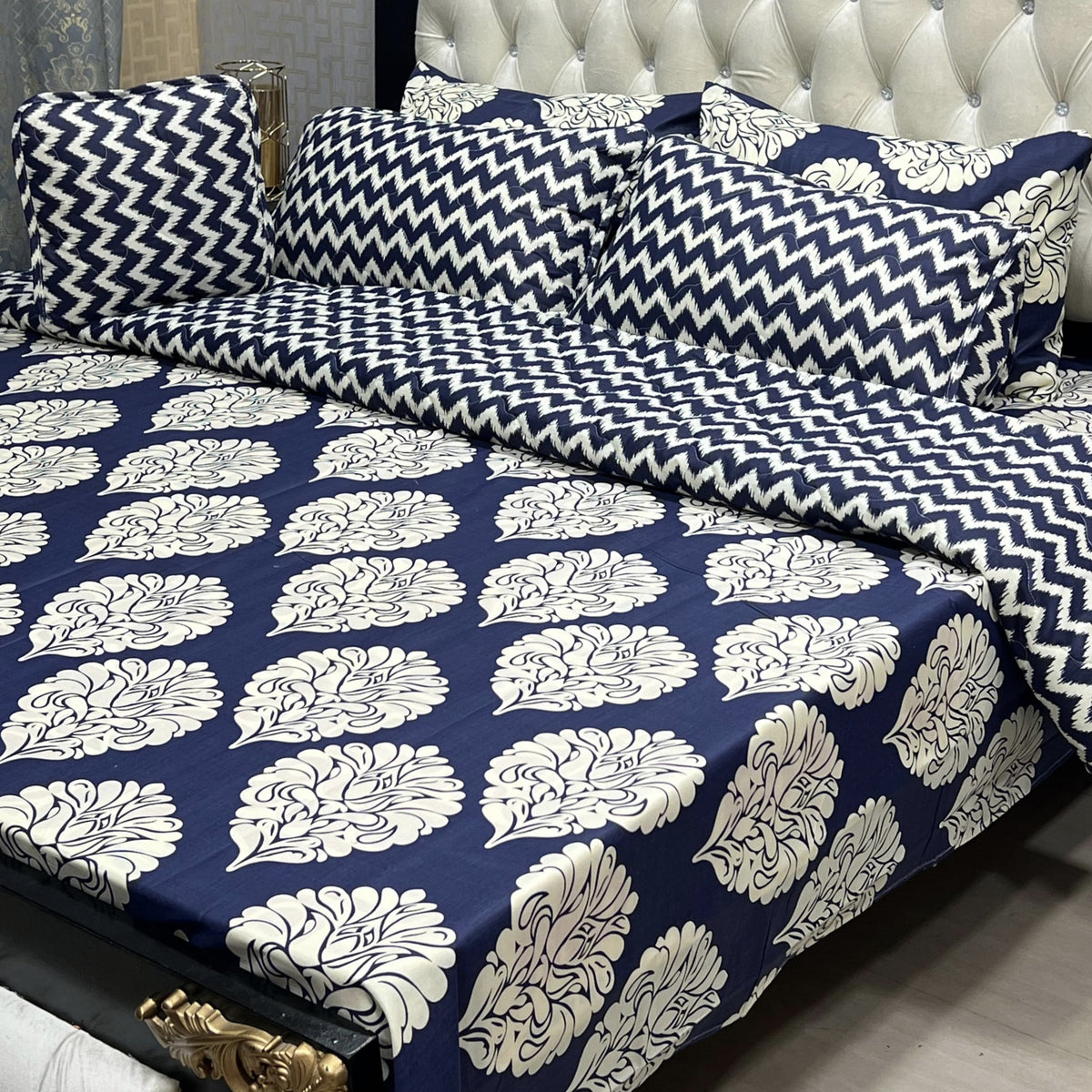 New Arrival 7PC Salonika Cotton Comforter Set by Fanza – King Size - Summer Special - Premium Quality & Multi-Color Prints