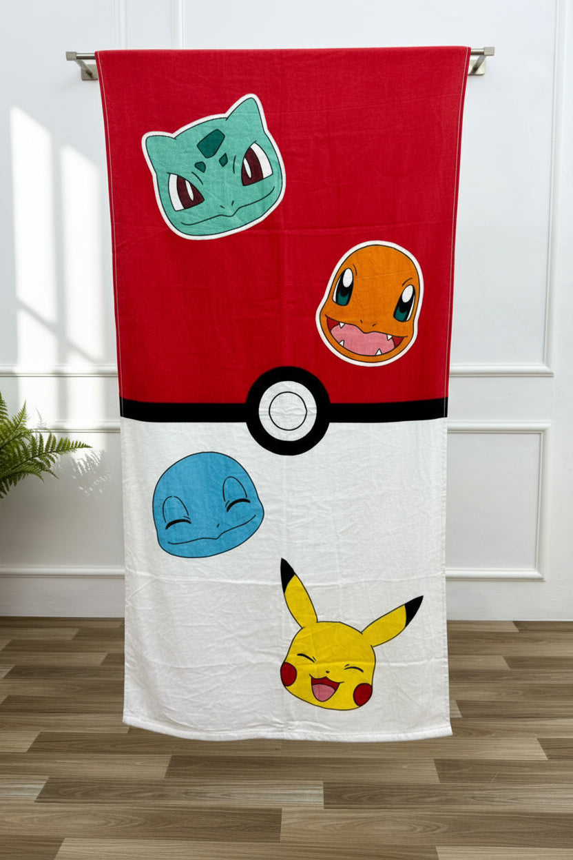 Premium Pokemon Printed Towels – 100% Micro Cotton for Kids
