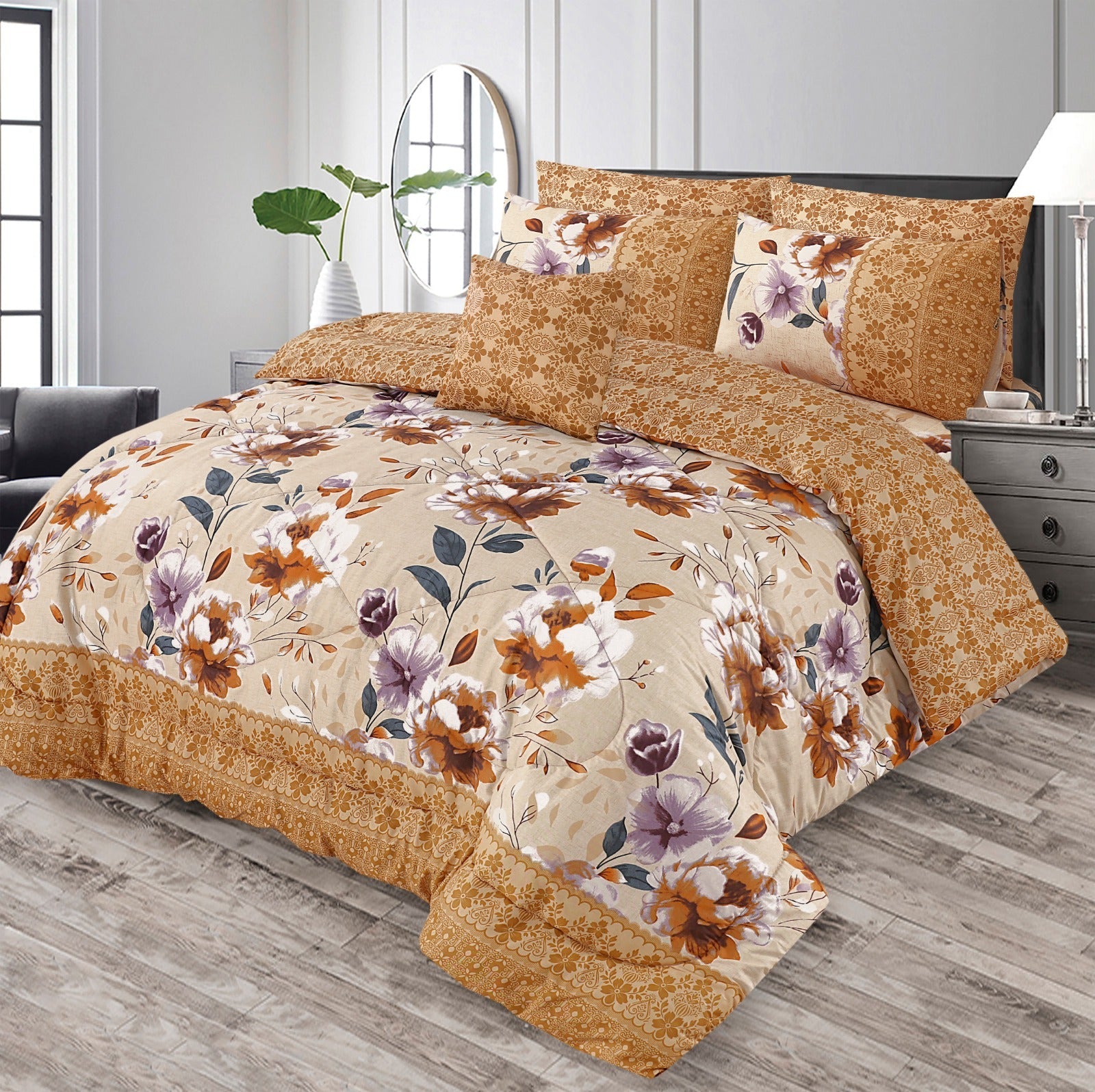 Premium King Size 7-Piece Comforter Set | Complete Bedding Collection