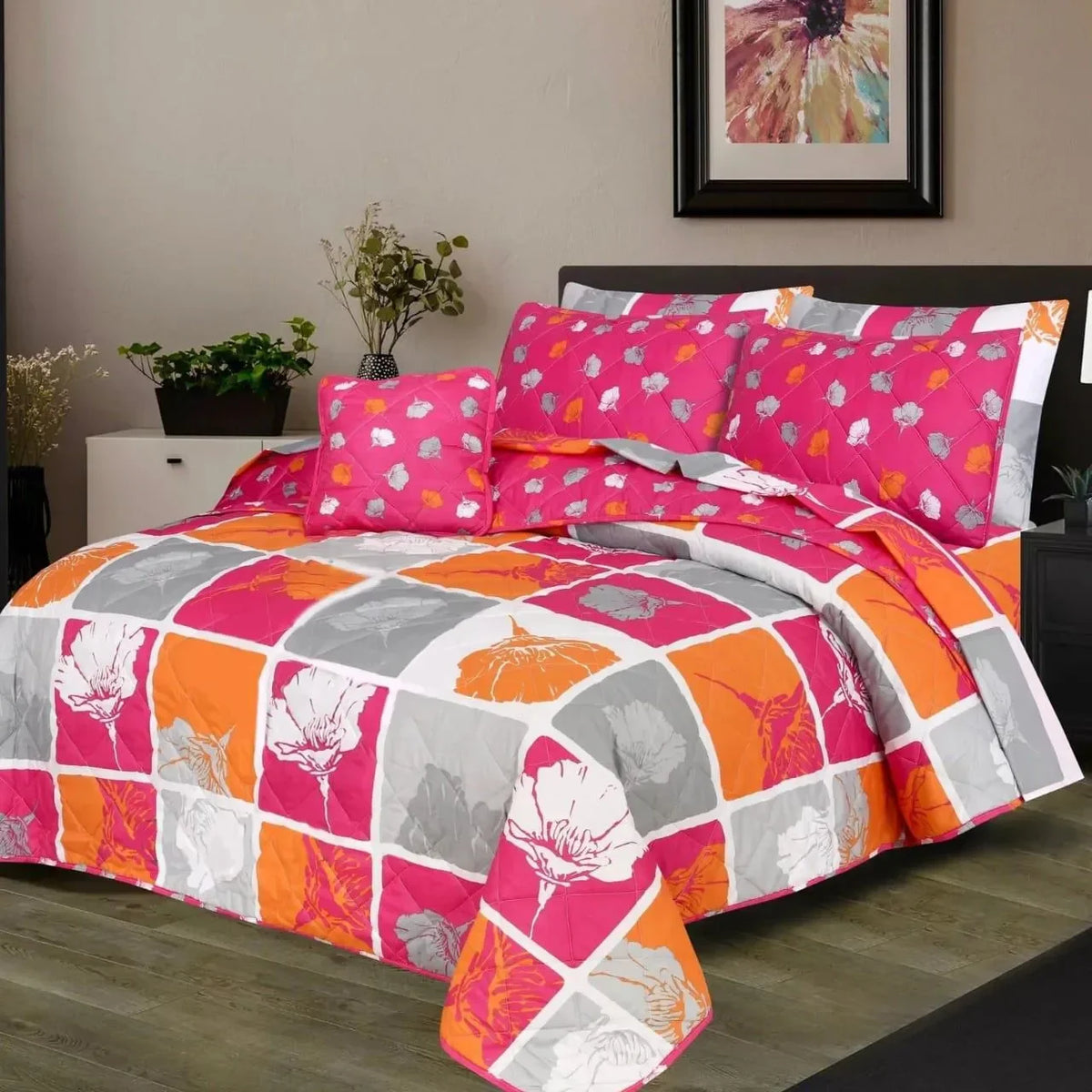 New Arrival 7PC Salonika Cotton Comforter Set by Fanza – King Size - Summer Special - Premium Quality & Multi-Color Prints