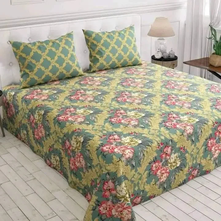 Luxurious Bedding Collection Vol. 25 Pure Salonika Mix Cotton   - King Size Bedsheet + 2 Pillow Covers - Ultra Soft & Premium Finish