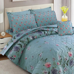 New Arrival 7PC Salonika Cotton Comforter Set by Fanza – King Size - Summer Special - Premium Quality & Multi-Color Prints