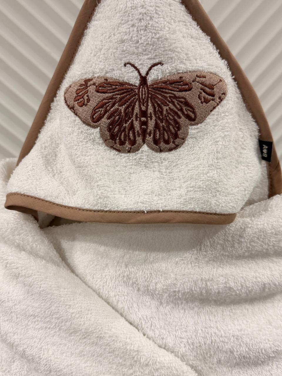 Kids’ Embroidered Butterfly Hooded Towel