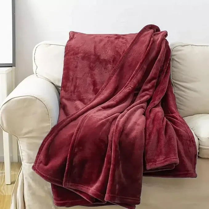 Red AC Dyed Funnel Blanket in Coral Fleece