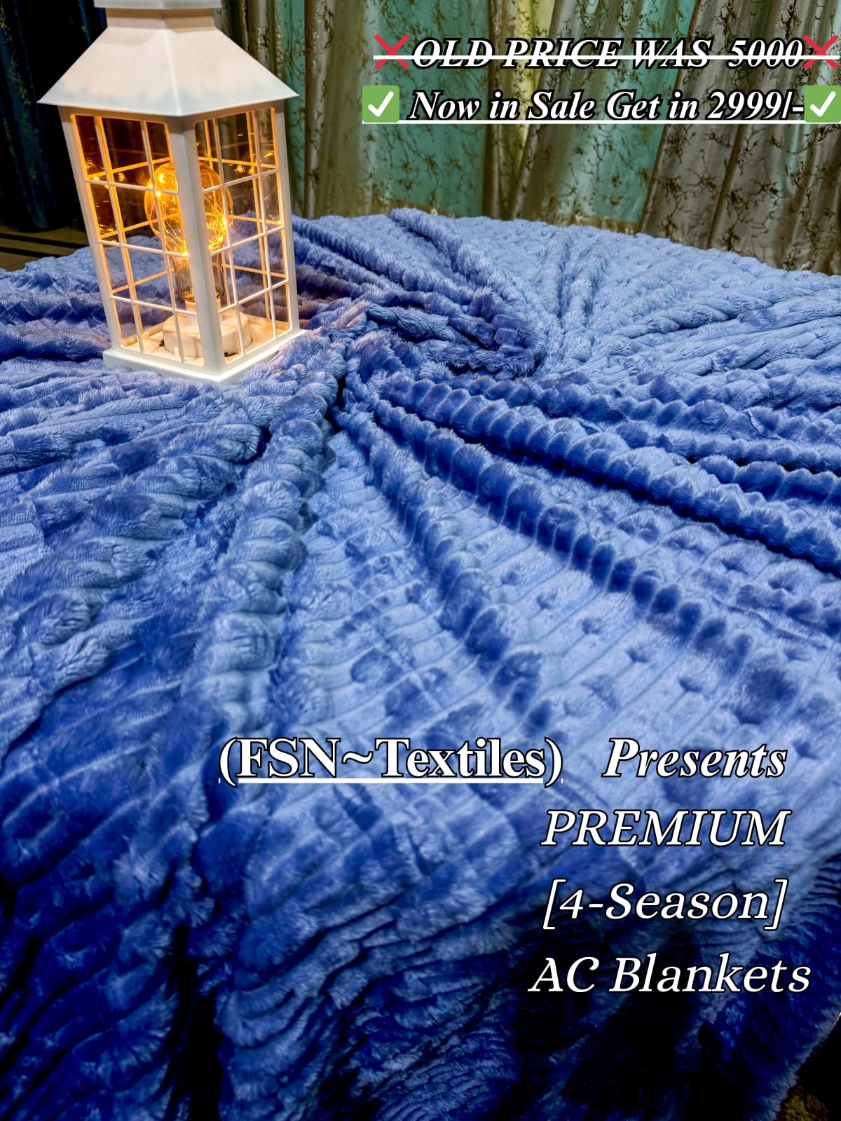 Luxurious Sky Embossed Blanket | Coral AC Fleece