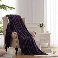 Dark Purple AC Dyed Funnel Blanket in Coral Fleece