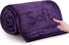 Dark Purple AC Dyed Funnel Blanket in Coral Fleece