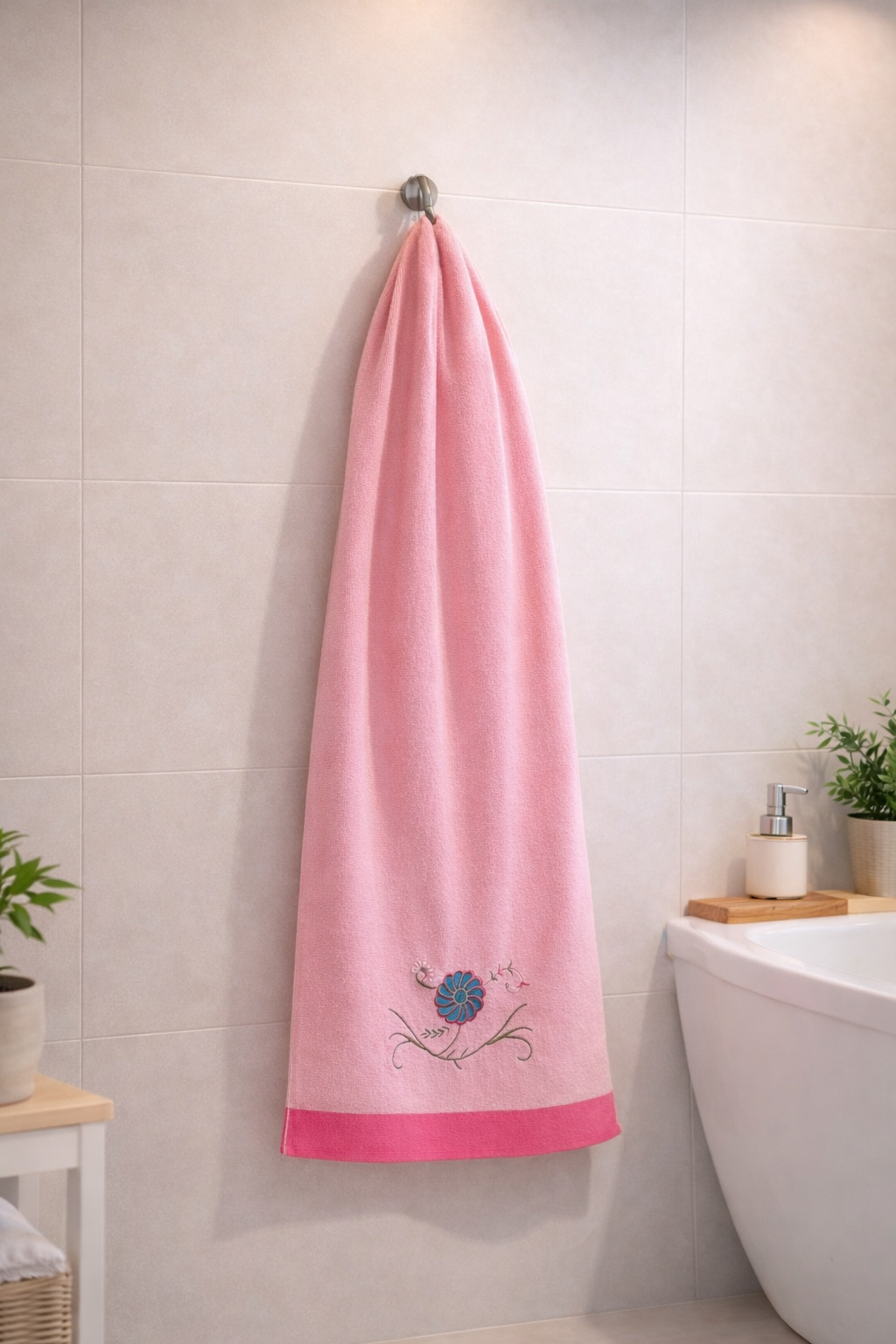 Premium  Azalea Velvet Cotton  Emb Towel