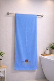 Premium Sky Velvet Cotton  Emb Towel