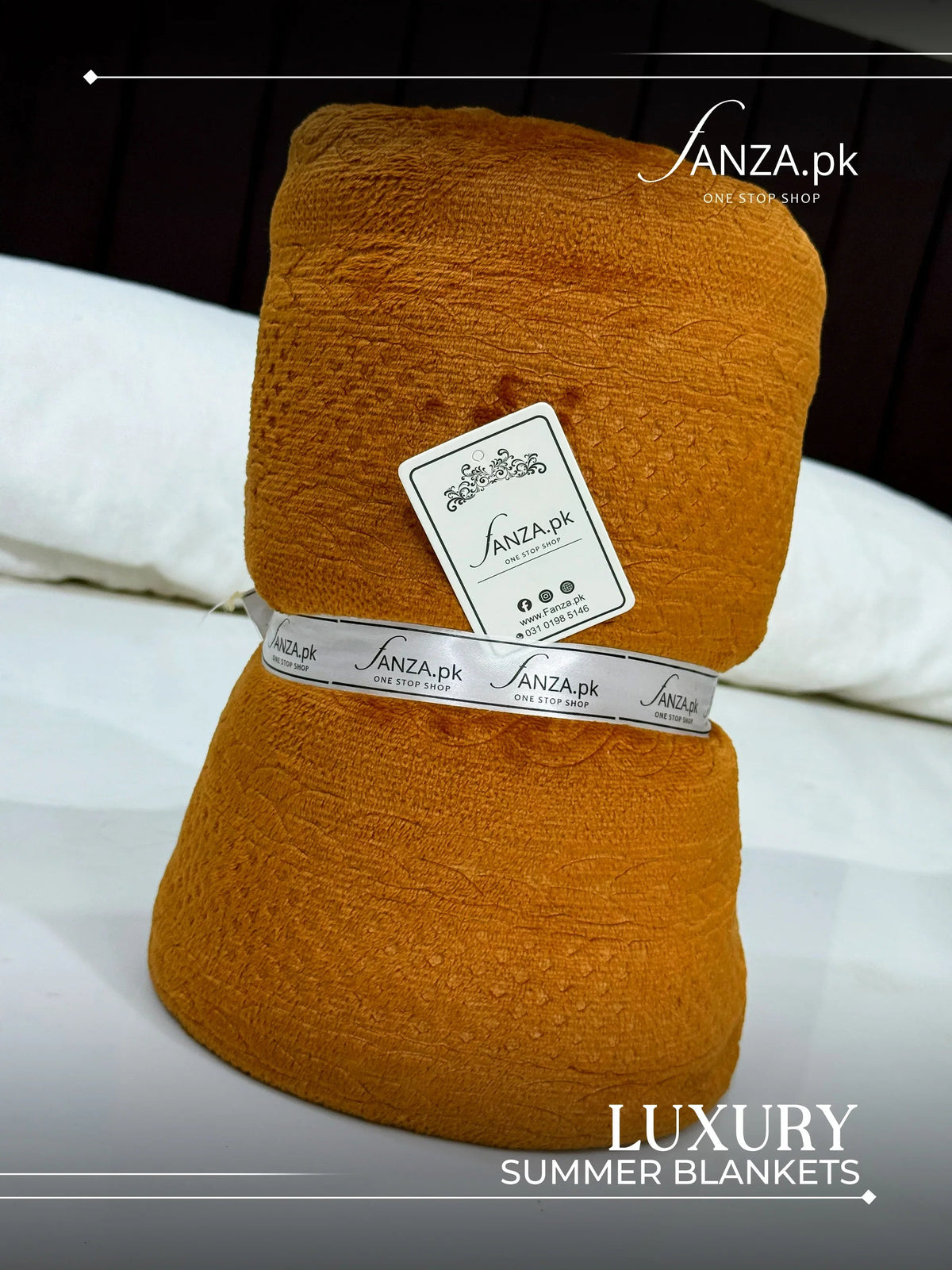 Polish Mustard Luxury AC Emboss Fleece Blanket