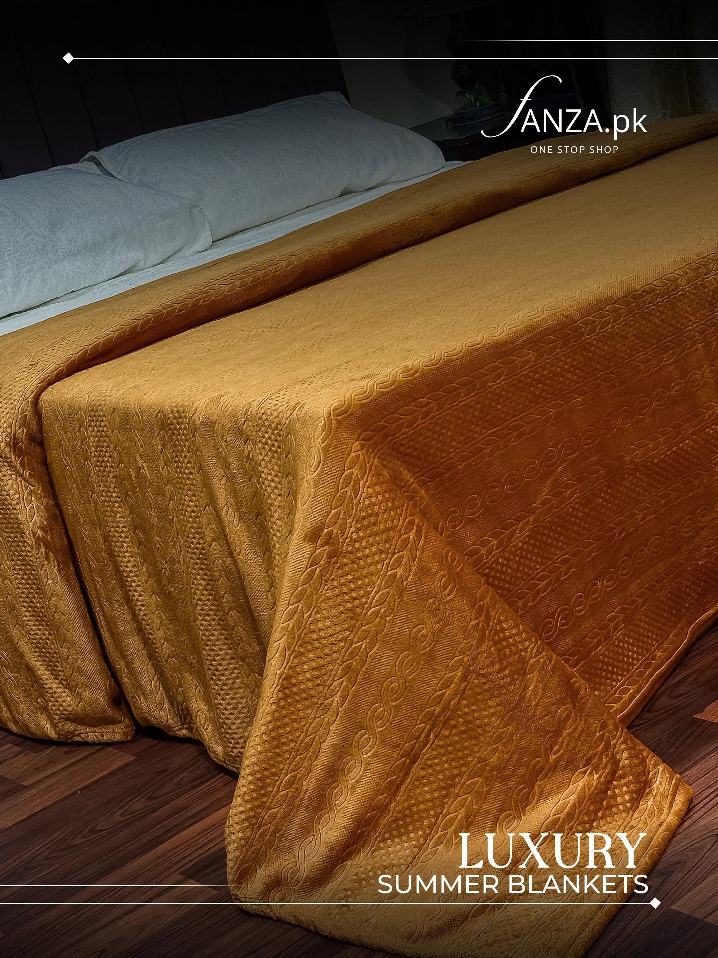 Polish Mustard Luxury AC Emboss Fleece Blanket