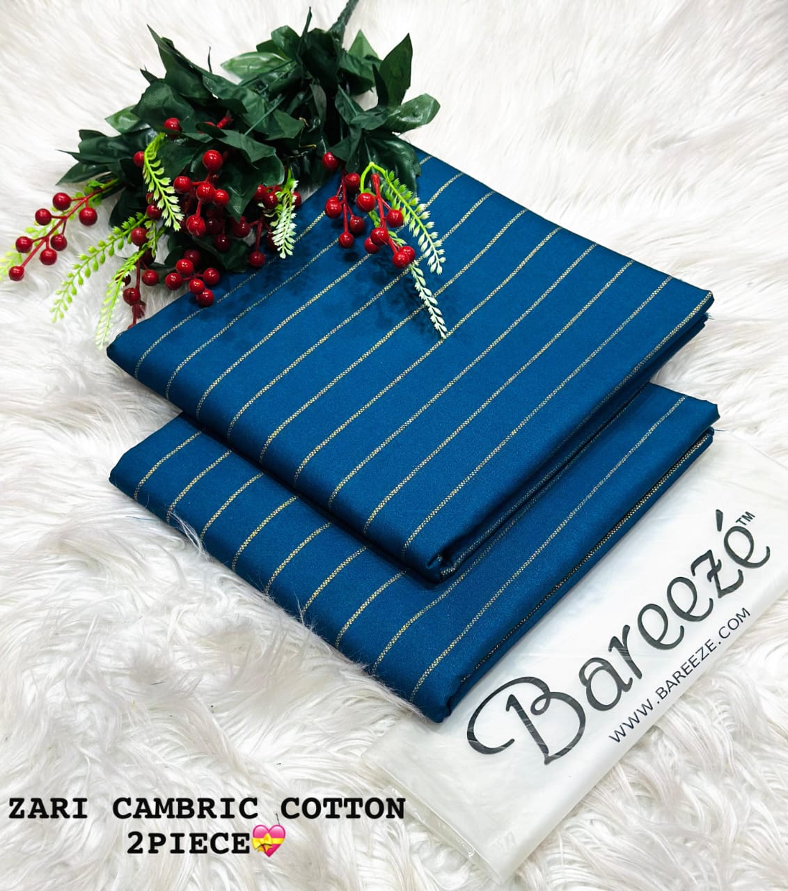2pc Zari Cambric Cotton