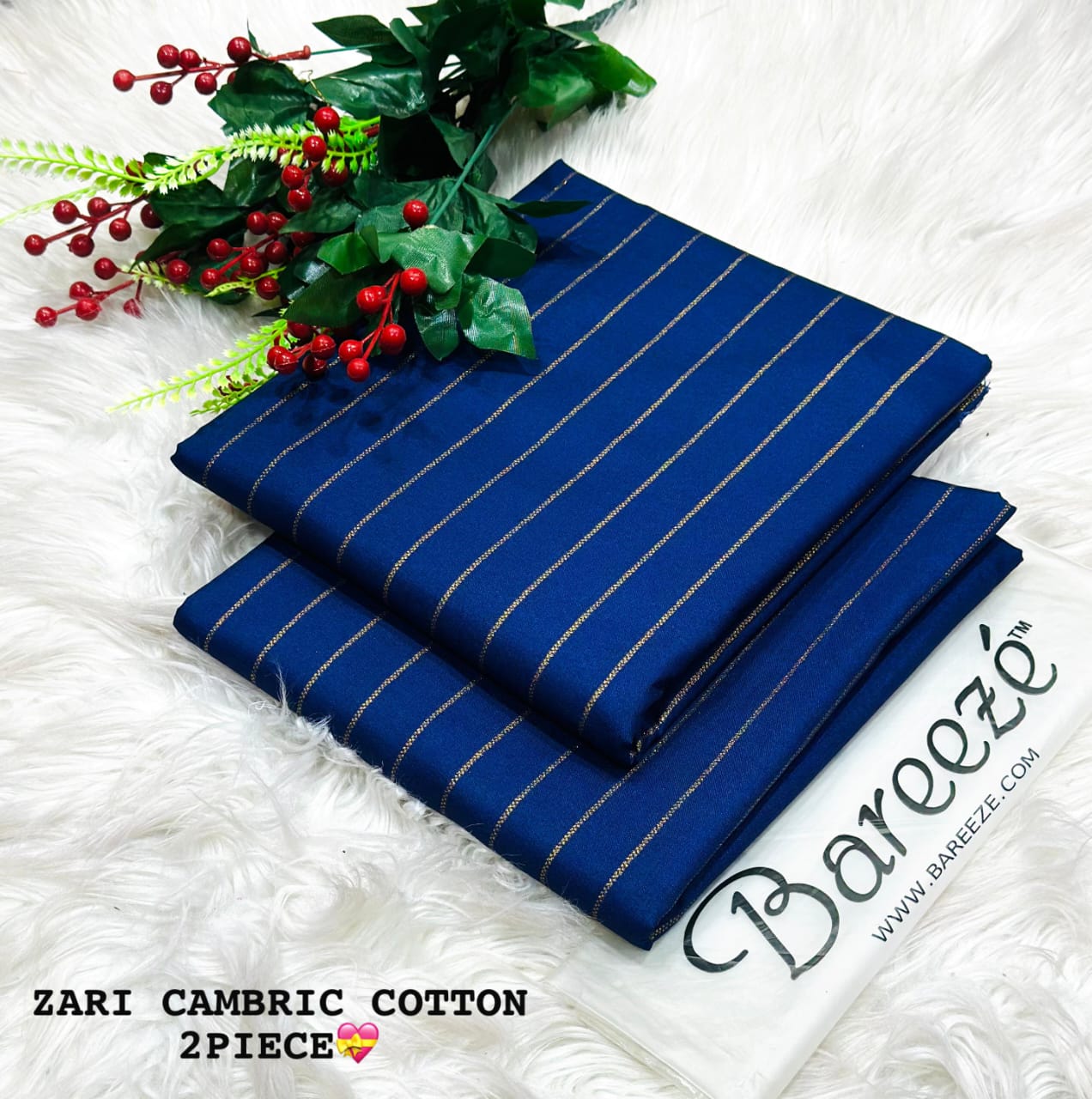 2pc Zari Cambric Cotton